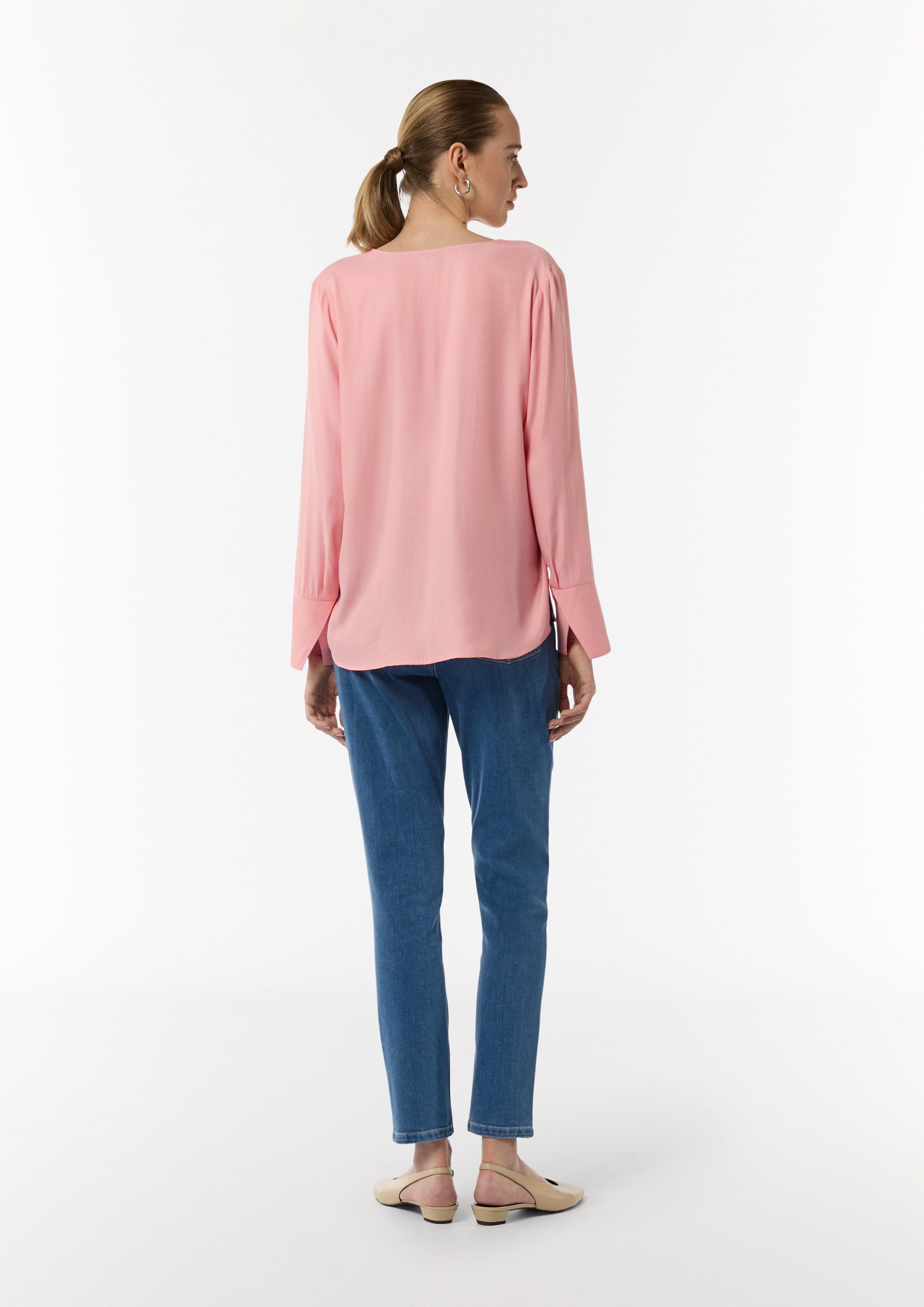 Viscose blouse with a V-neckline - rose | Comma Viscose blouse with a V-neckline - rose | Comma