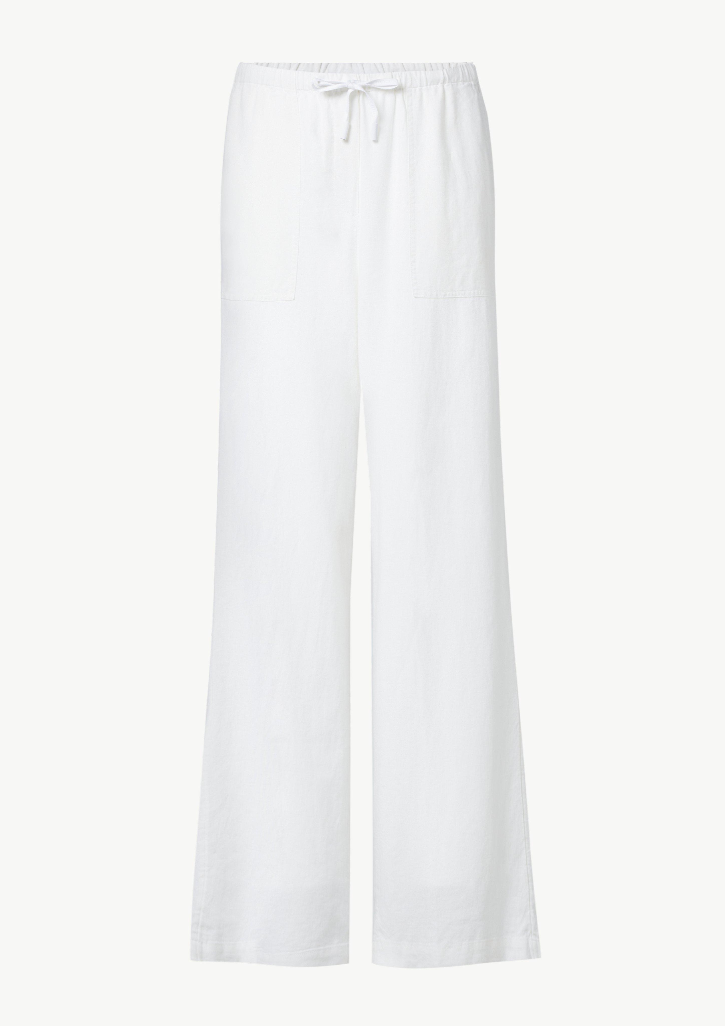 Spring and summer cotton and linen design sense strap loose wide-leg casual trousers