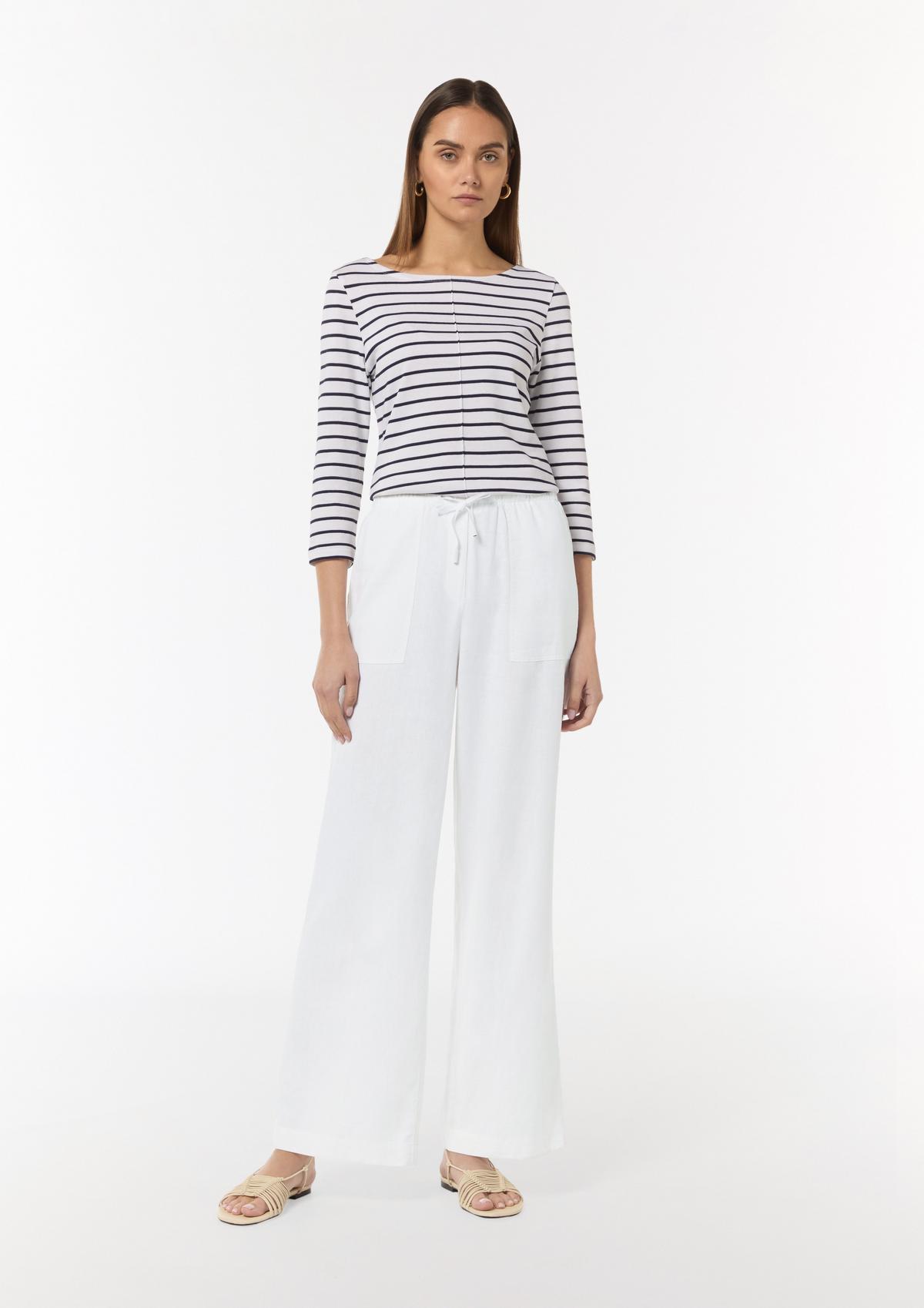 comma Loose fit: Wide-leg trousers in a linen blend
