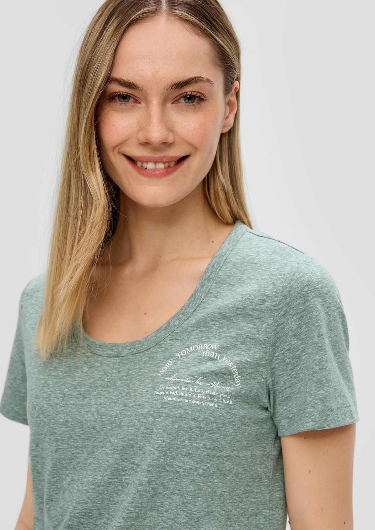 s.Oliver Leicht transparentes T-Shirt mit Front- und Rückenprint