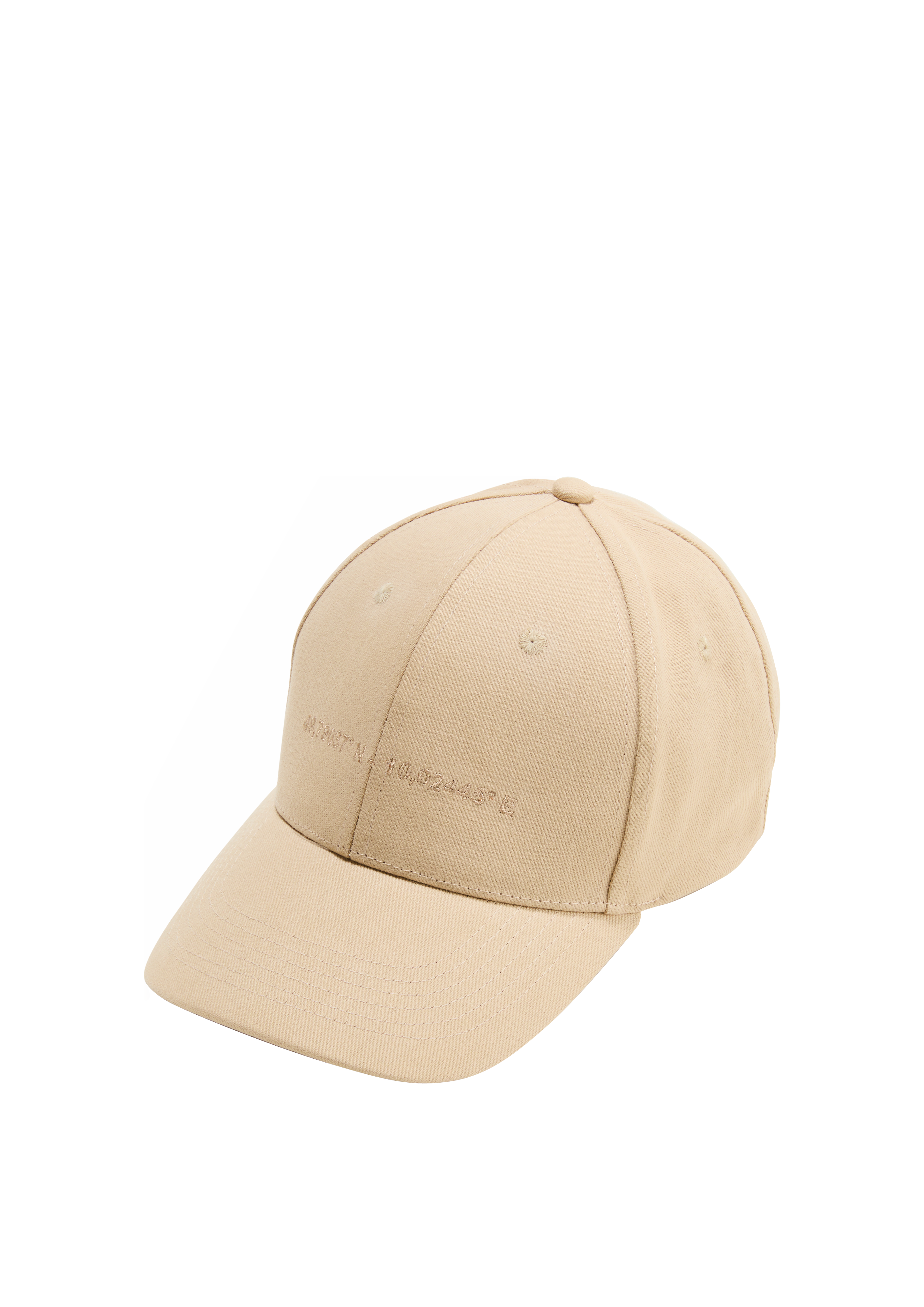 QS - Mütze mit Koordinaten-Stickerei, Herren, Beige