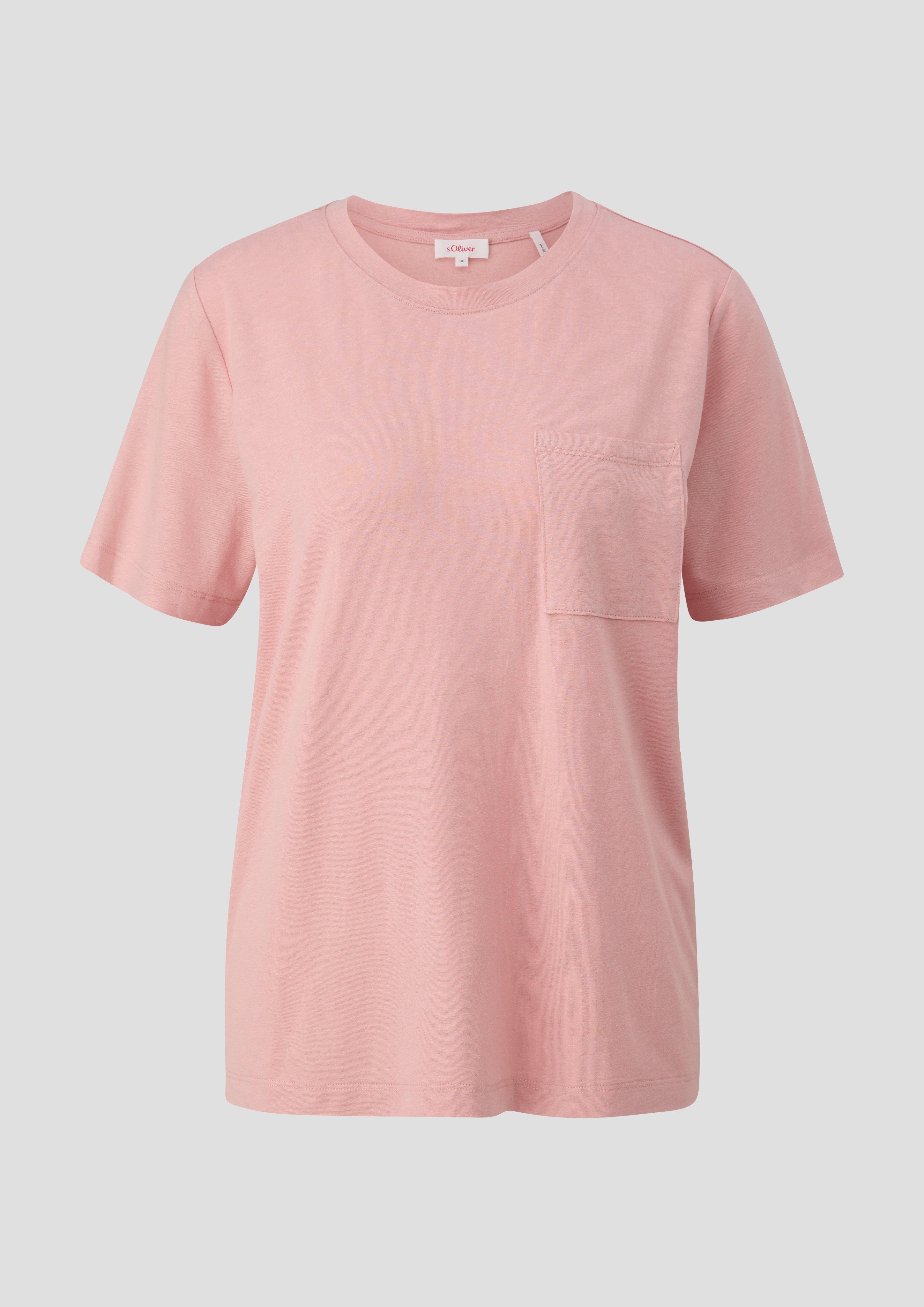 s.Oliver - T-Shirt mit Brusttasche, Damen, Rosa