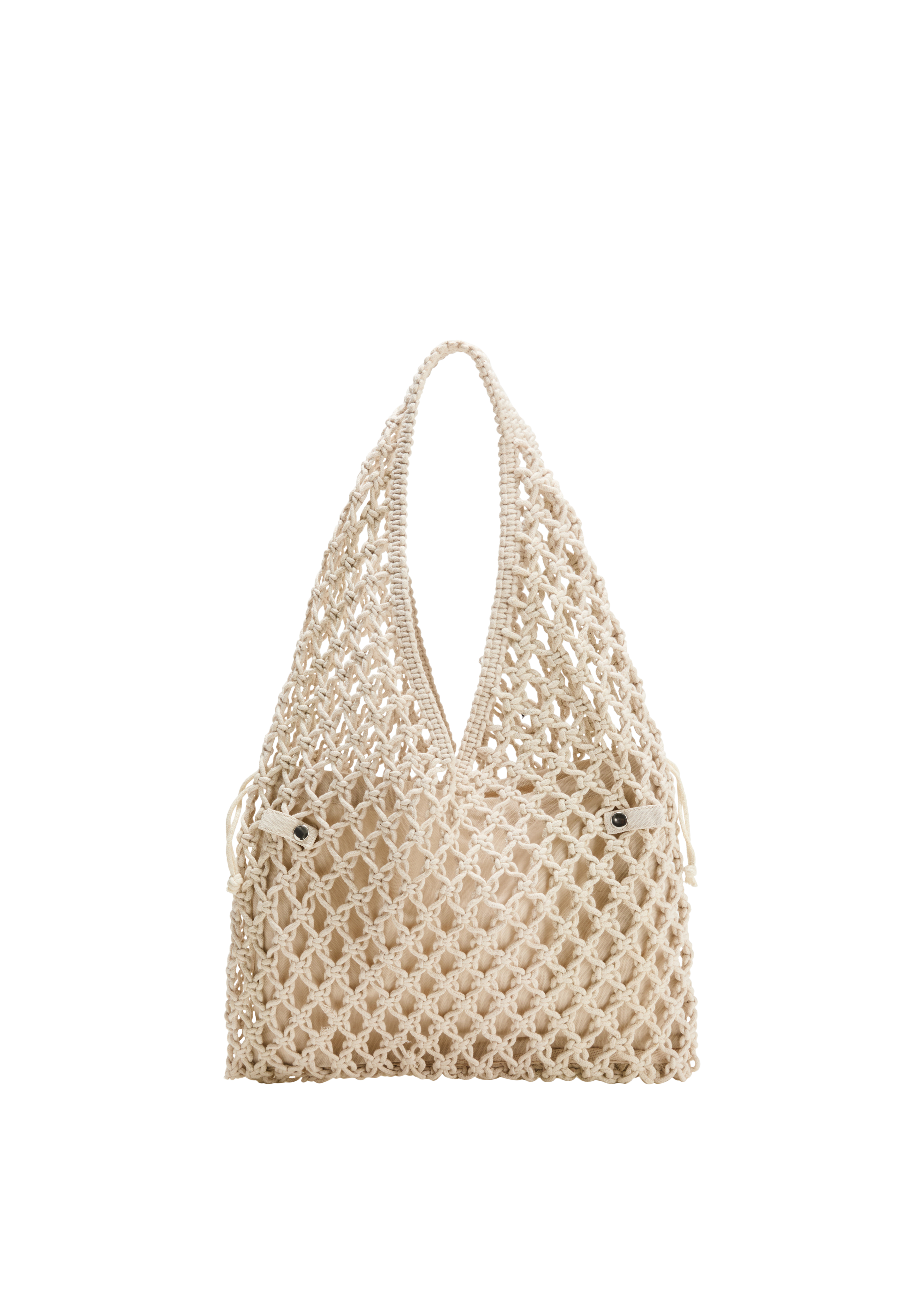 s.Oliver - Macramee-Shopper aus Baumwolle, Damen, Beige