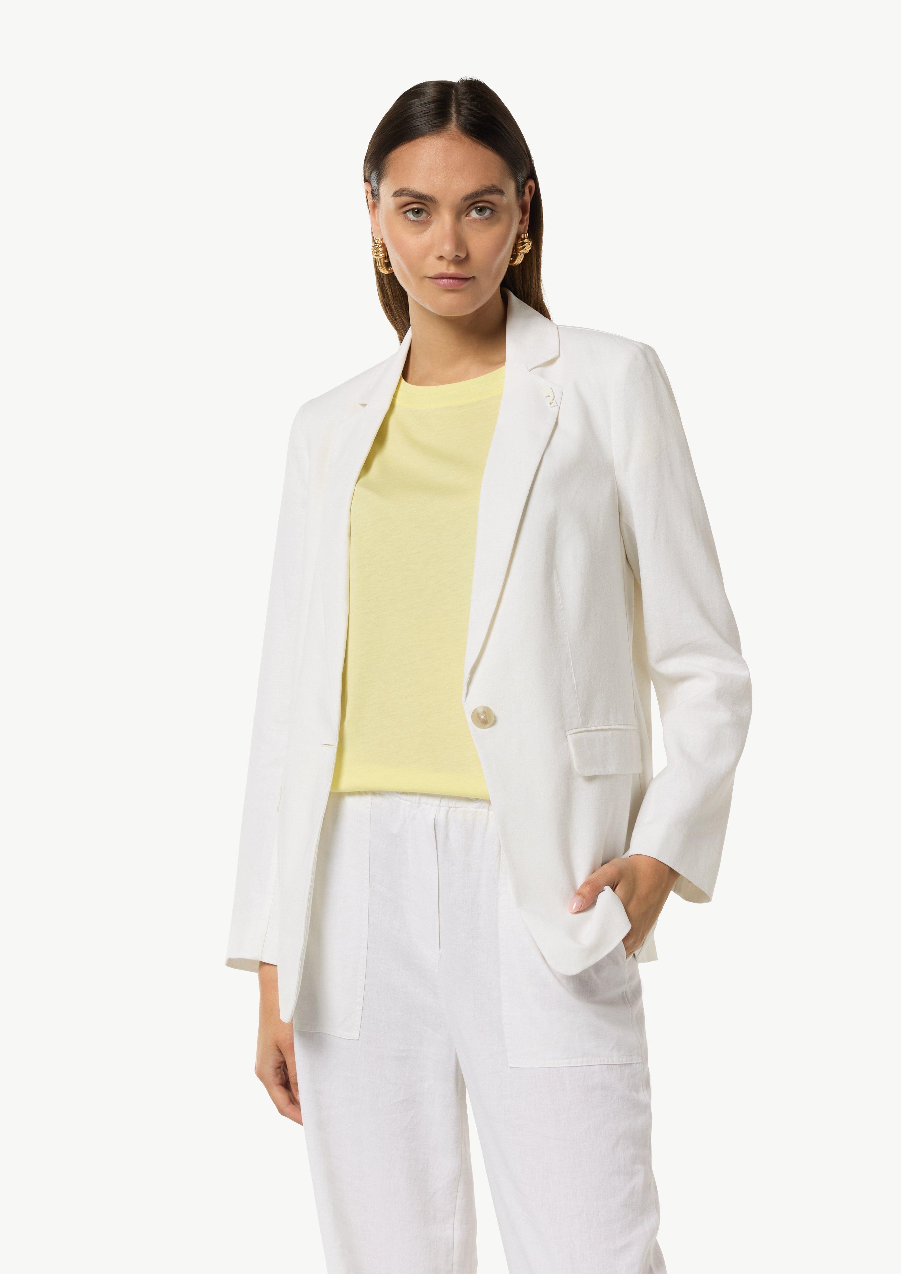 Linen blend blazer - White | SCAYLE