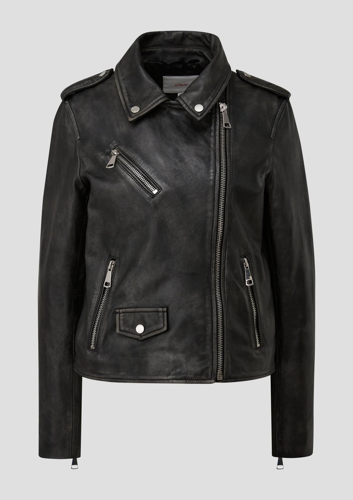 s.Oliver Genuine leather biker jacket