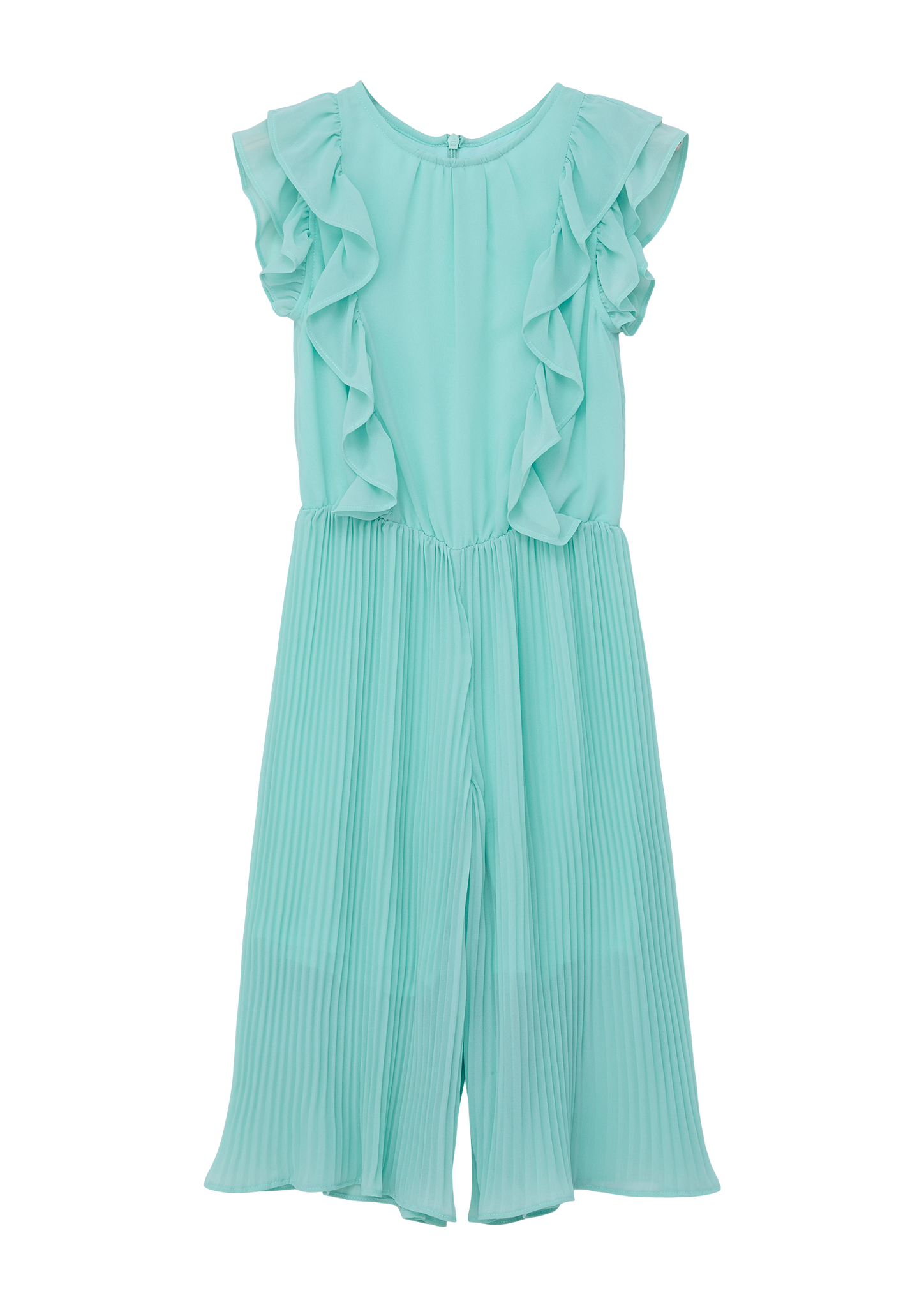 s.Oliver - Plissierter Jumpsuit mit Volants-Details, Mädchen, türkis