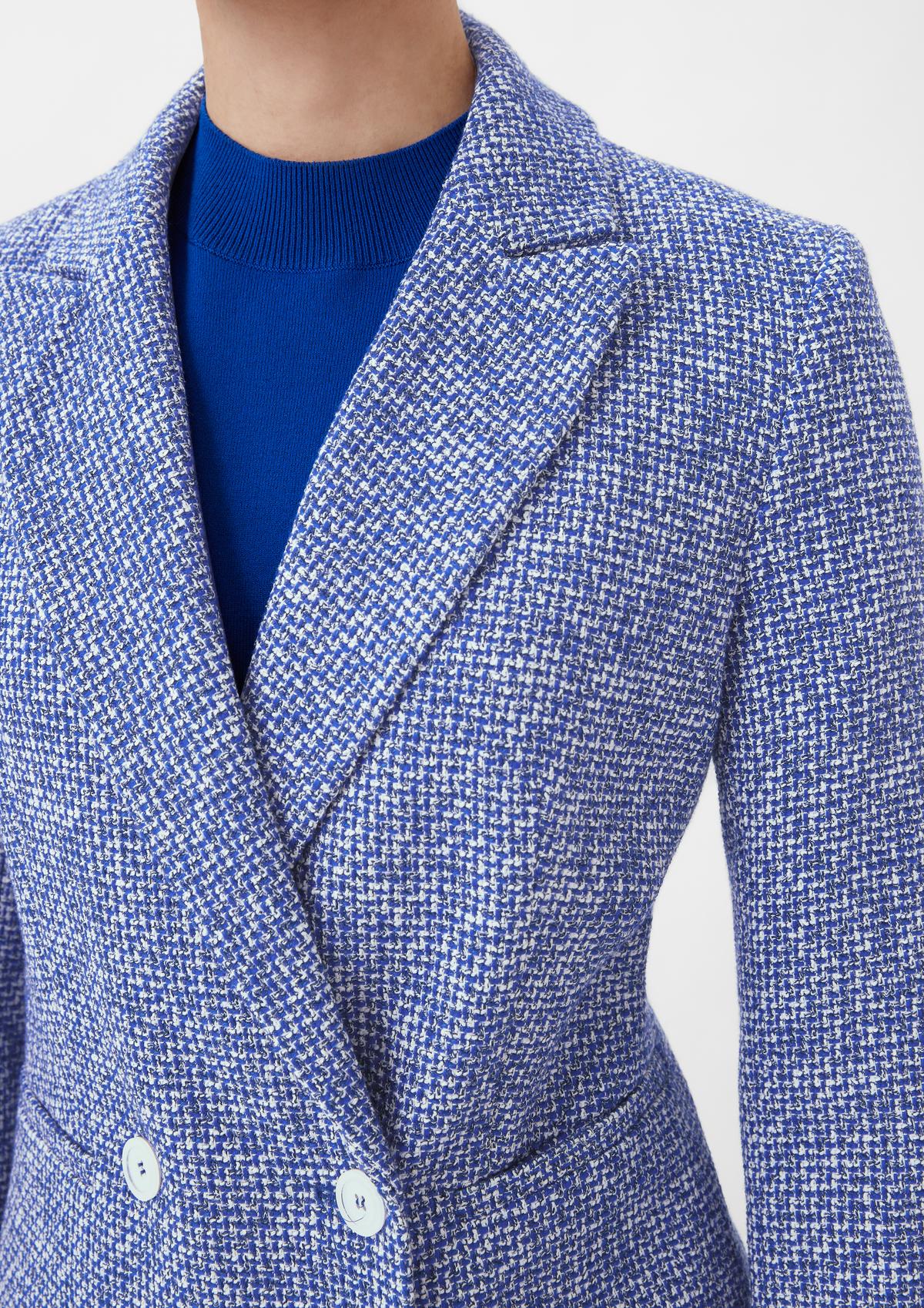 comma Loose fit blazer with a textured pattern