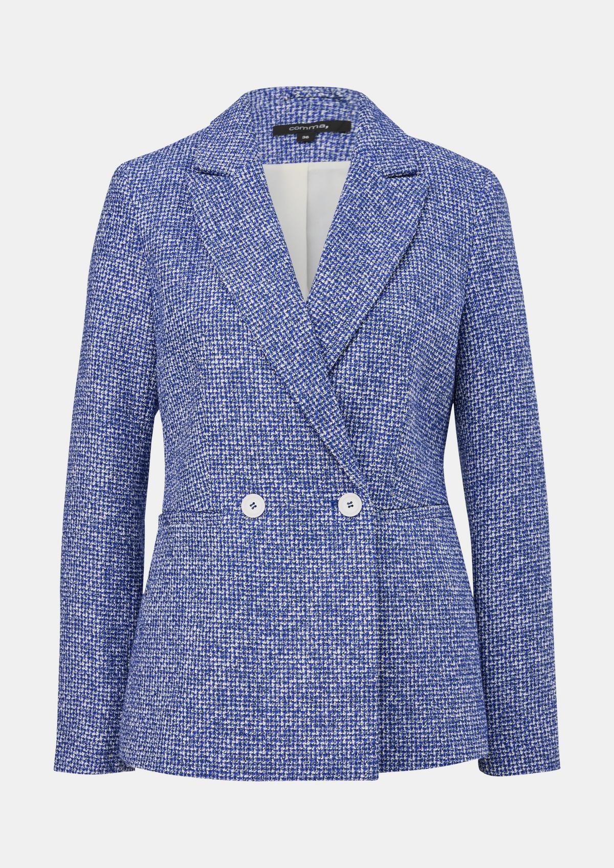 Loose fit blazer with a textured pattern - royal blue | Comma