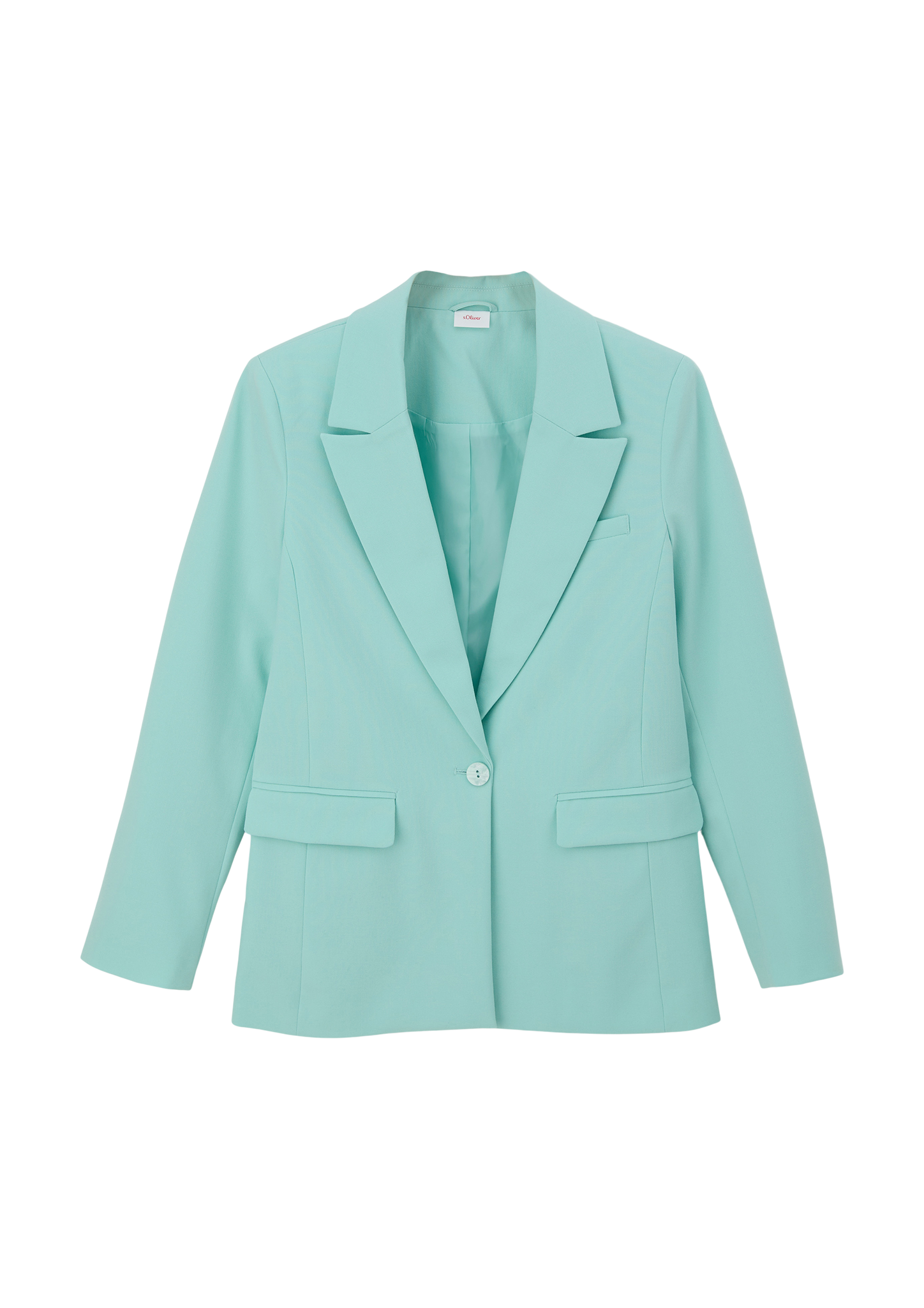 s.Oliver - Twill-Blazer aus Viskosemix, Mädchen, türkis