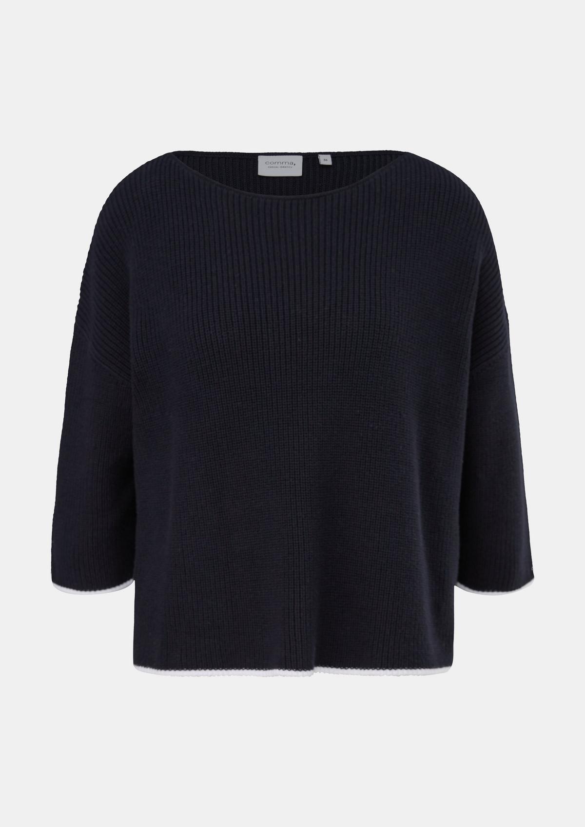 comma Knit jumper with contrast details
