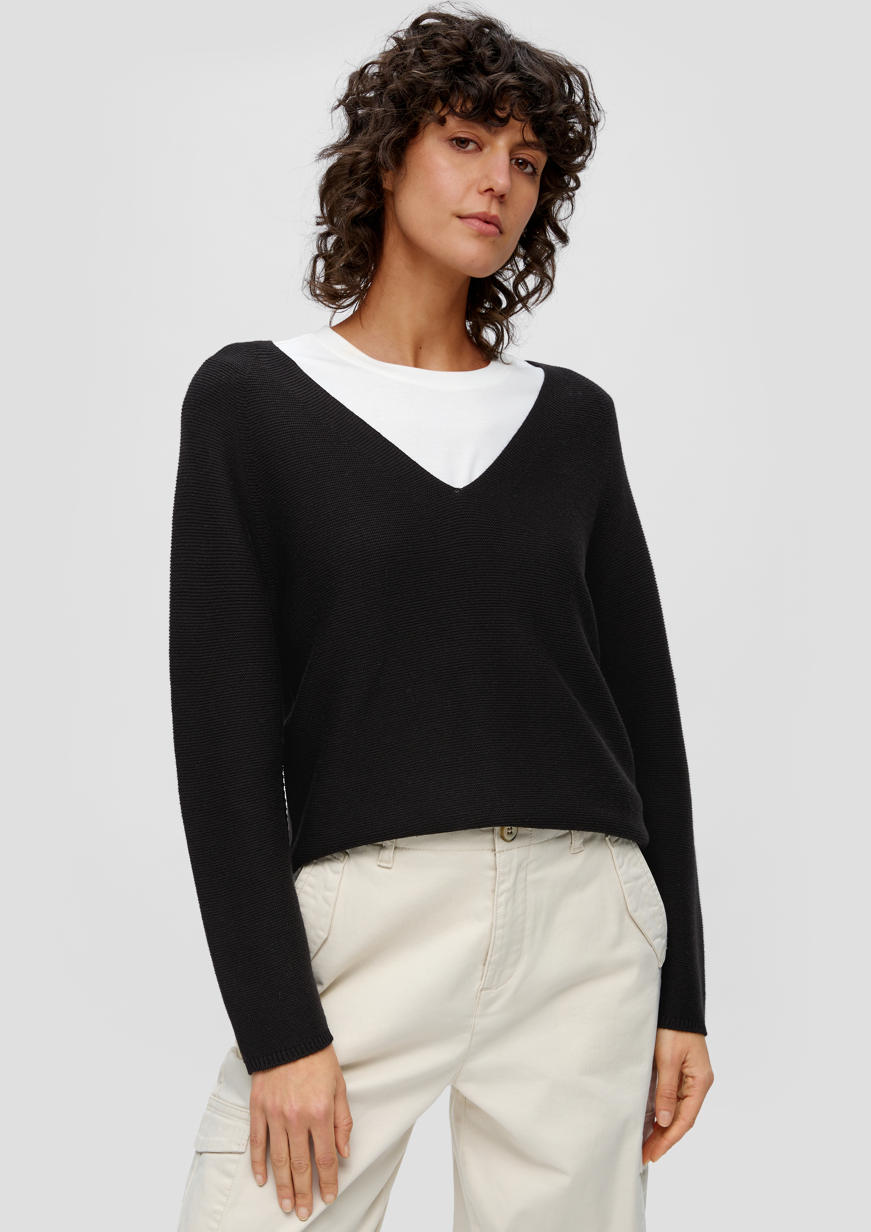 S.Oliver Pullover mit V-Ausschnitt