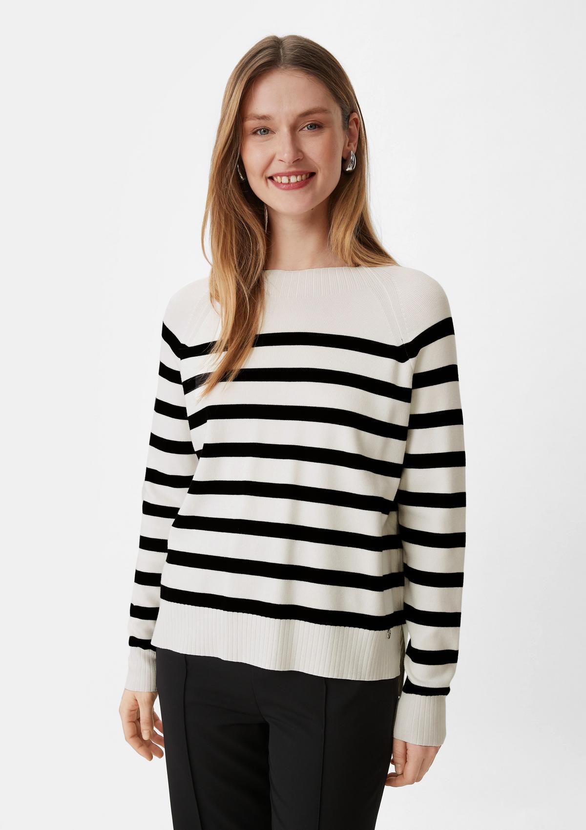 comma Fine knit jumper with stripes