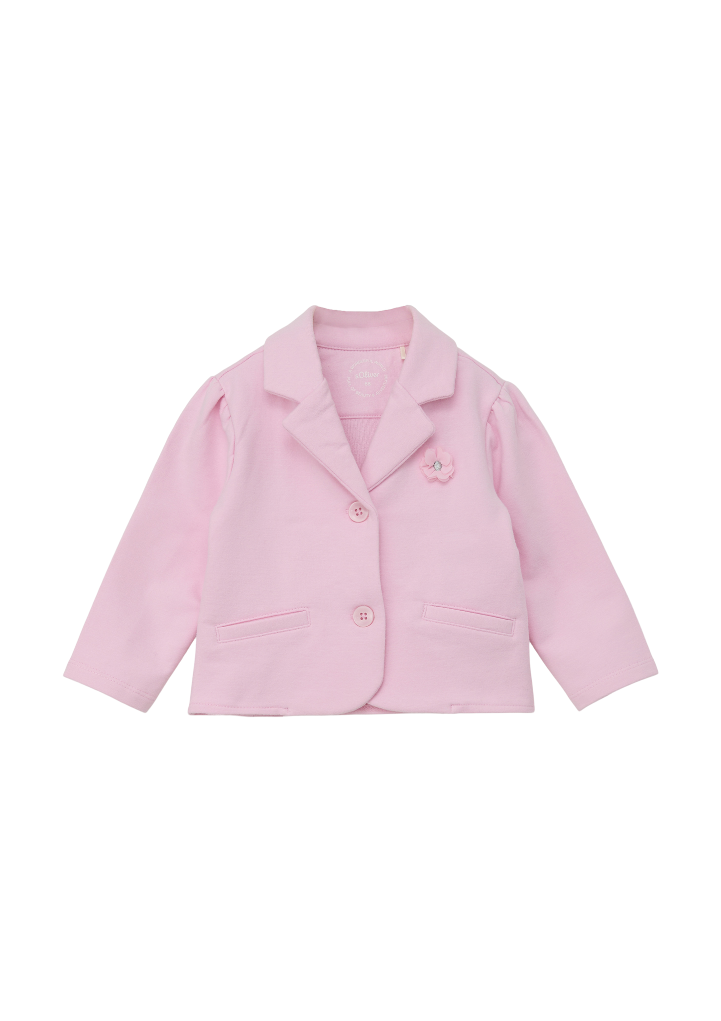 s.Oliver - Sweat-Blazer mit Blümchen-Applikation, Babys, Rosa