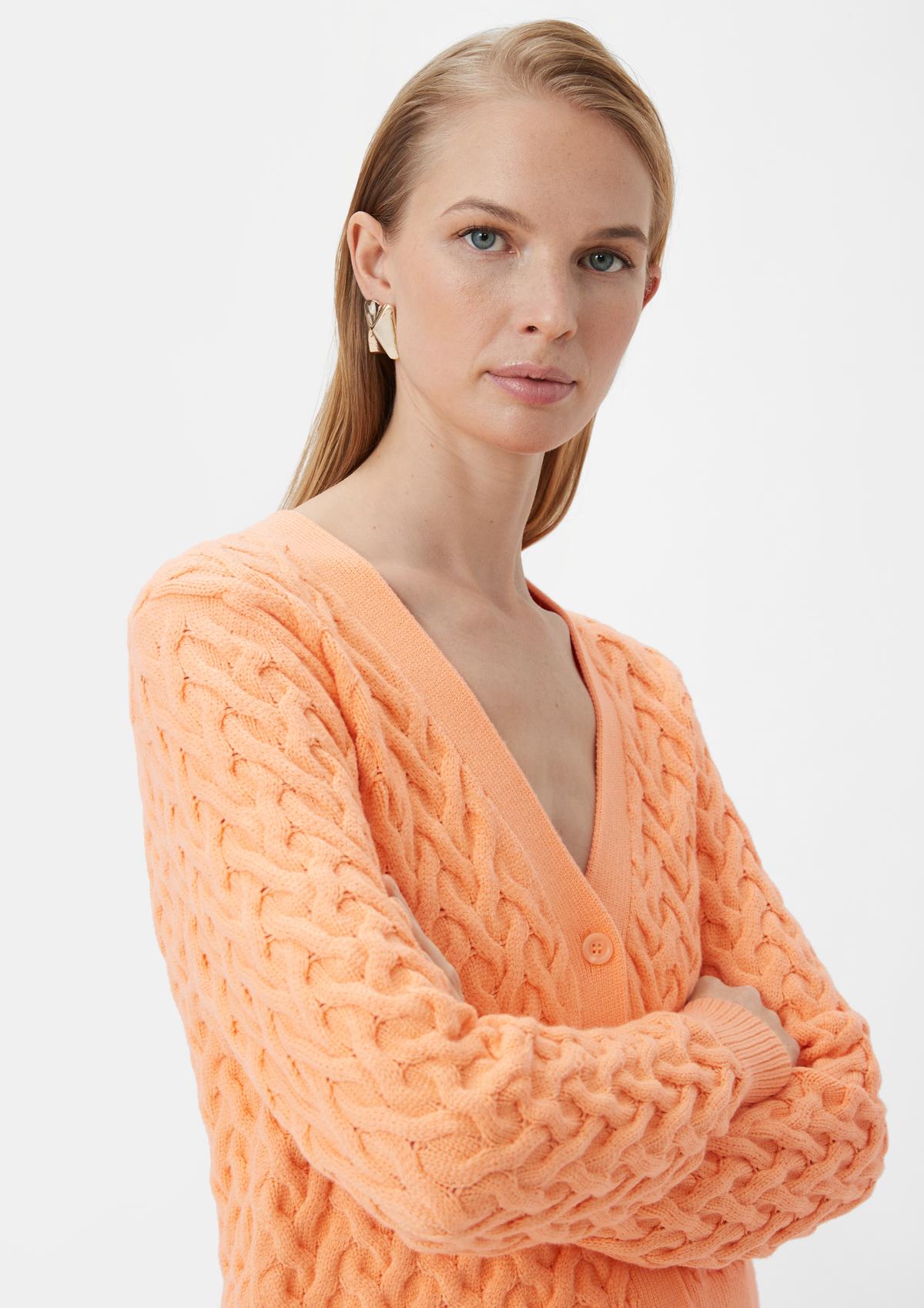 comma Cardigan with a cable knit pattern