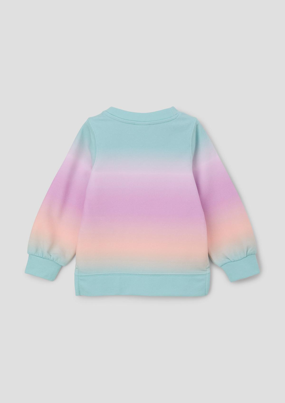 s.Oliver Sweatshirt met kleurverloop en print op de voorkant