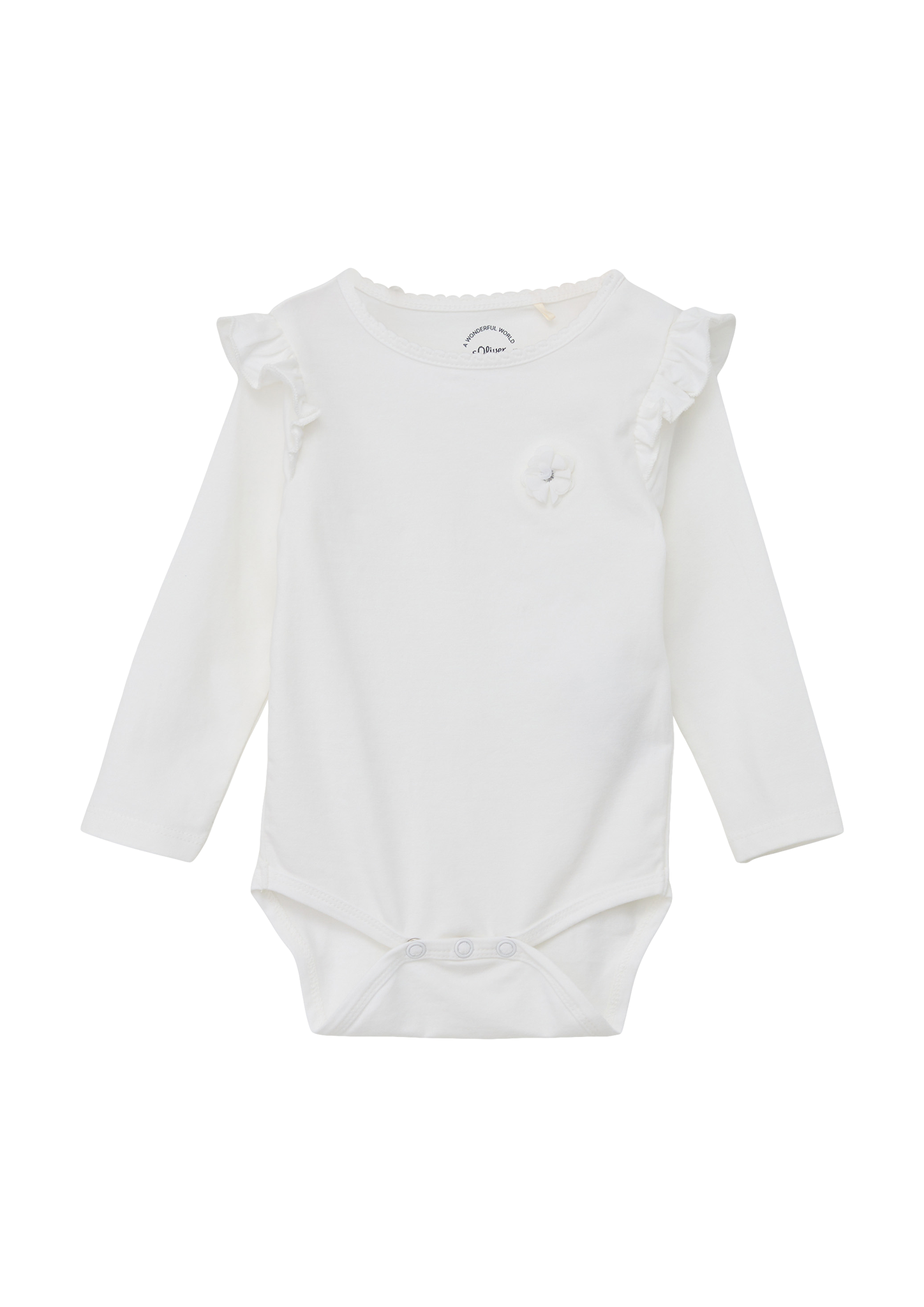 s.Oliver - Blusenbody mit Chiffon-Rüschen, Babys, weiß