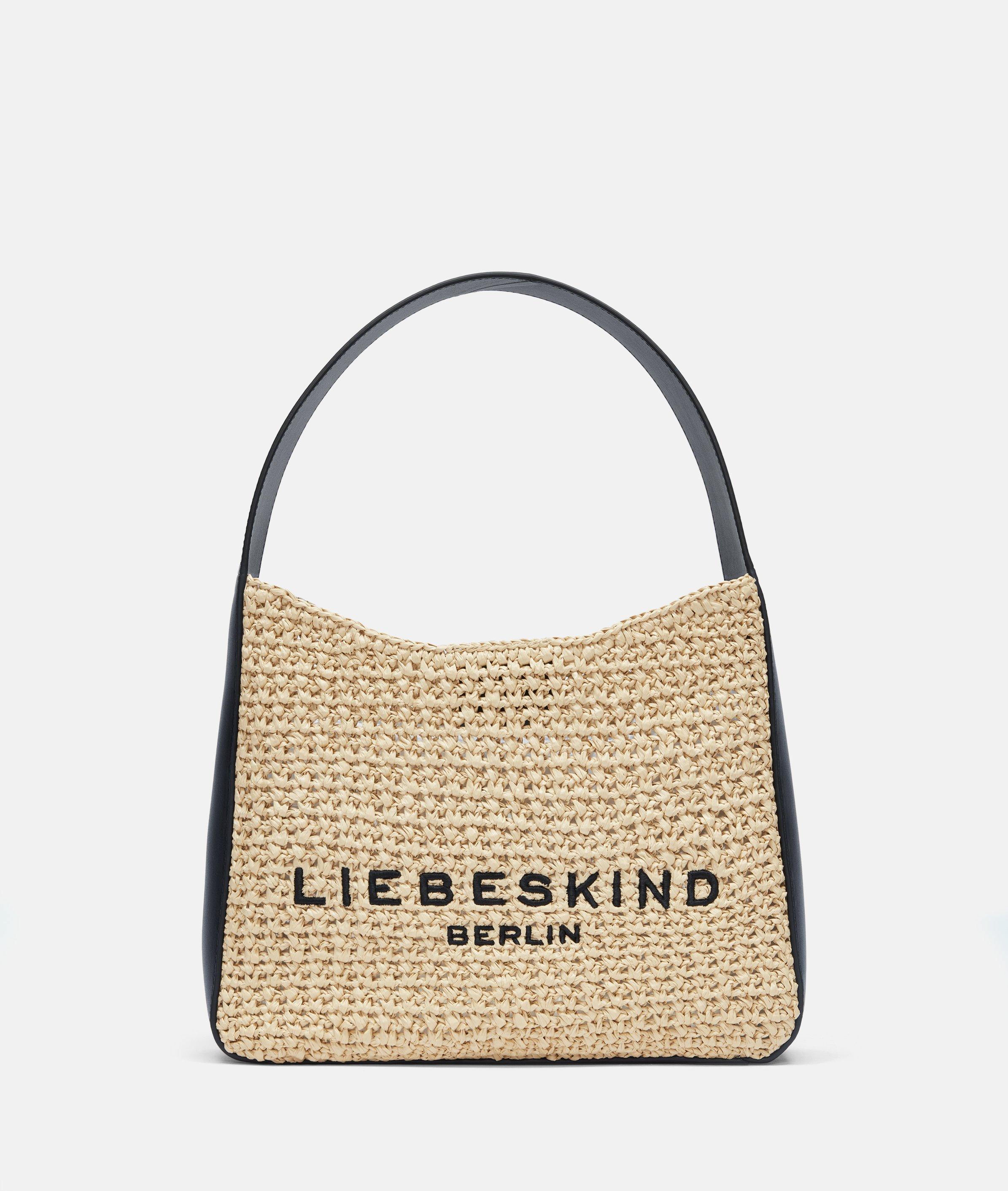 Liebeskind Berlin - Geräumige Hobo-Bag in Rafiabast-Optik -  Beige