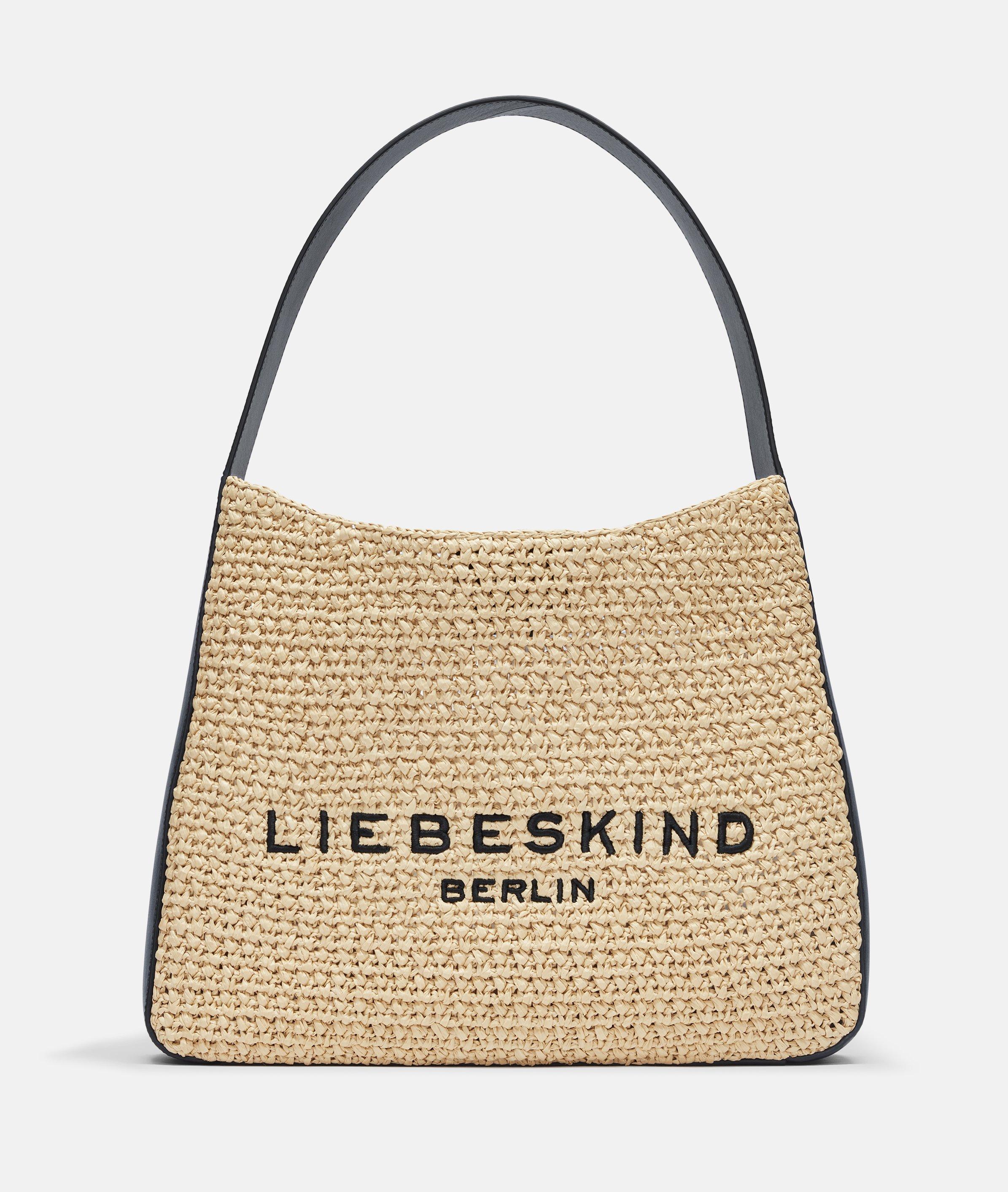 Liebeskind Berlin - Große Hobo-Bag in Rafiabast-Optik -  Beige