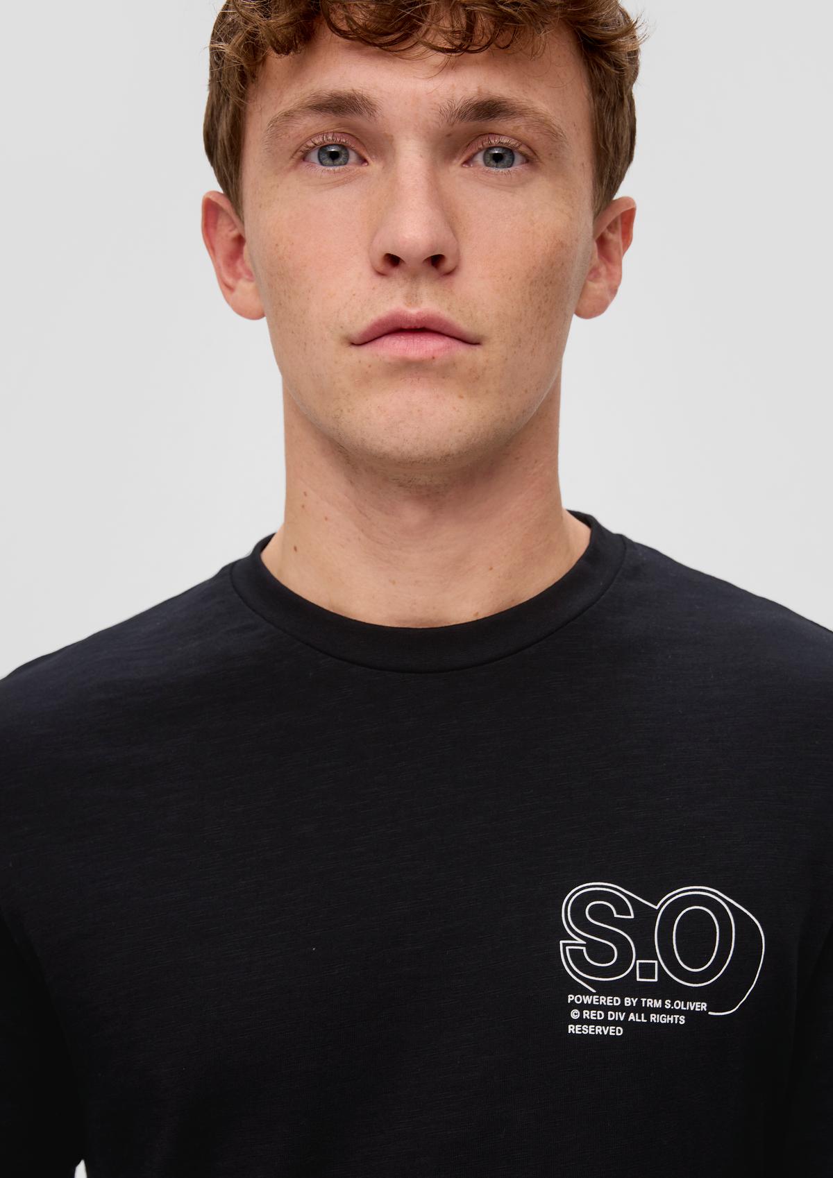 s.Oliver T-shirt à manches longues et logo imprimé