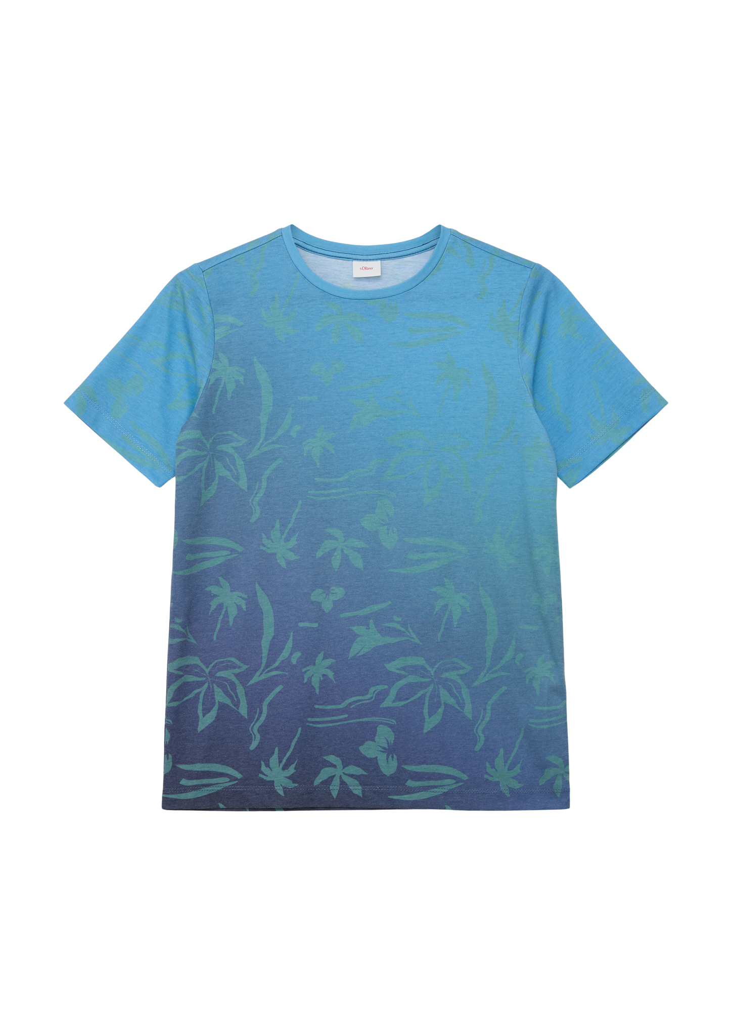 s.Oliver - T-Shirt mit All-over-Print, Jungen, blau