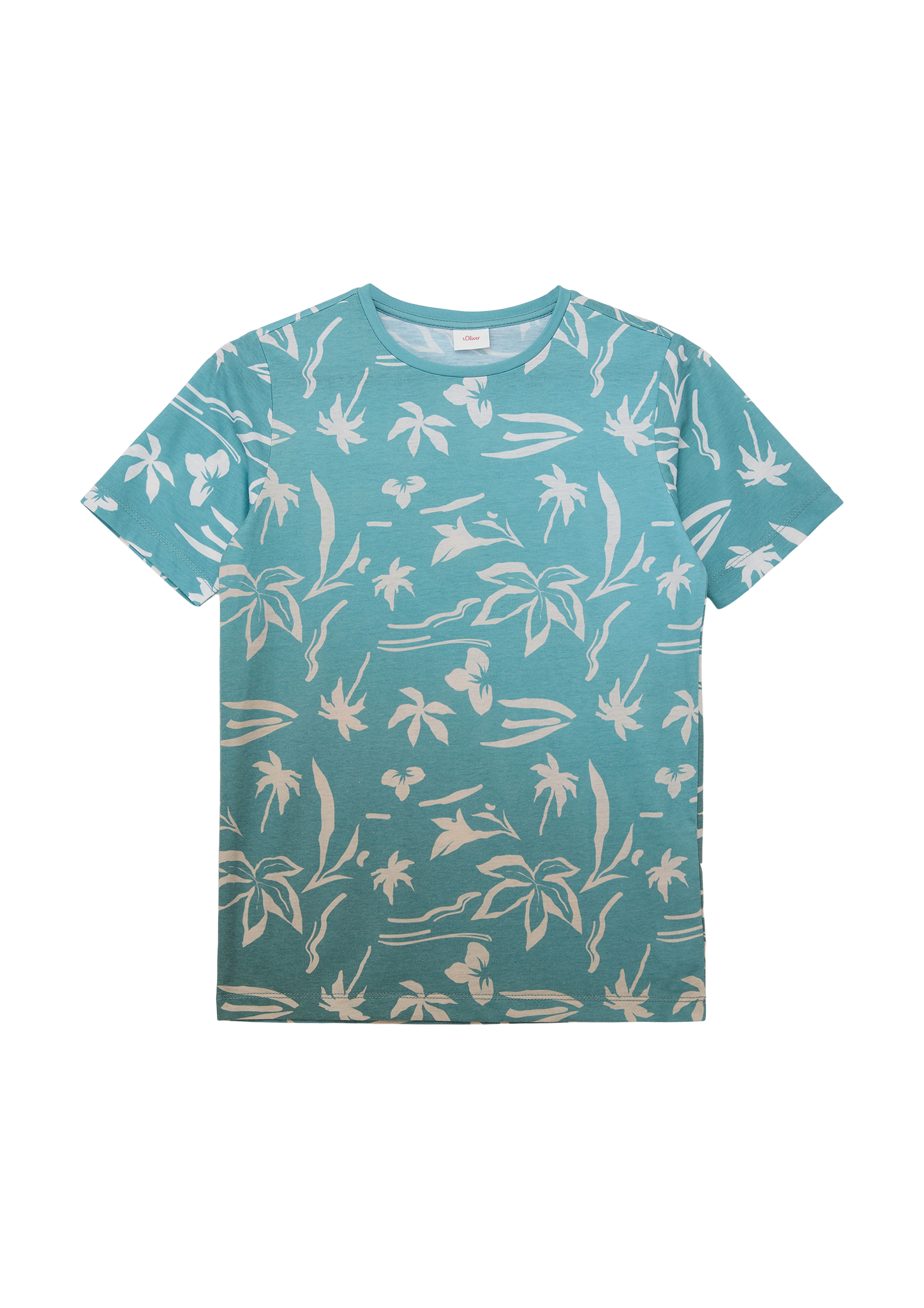 s.Oliver - T-Shirt mit All-over-Print, Jungen, Blau