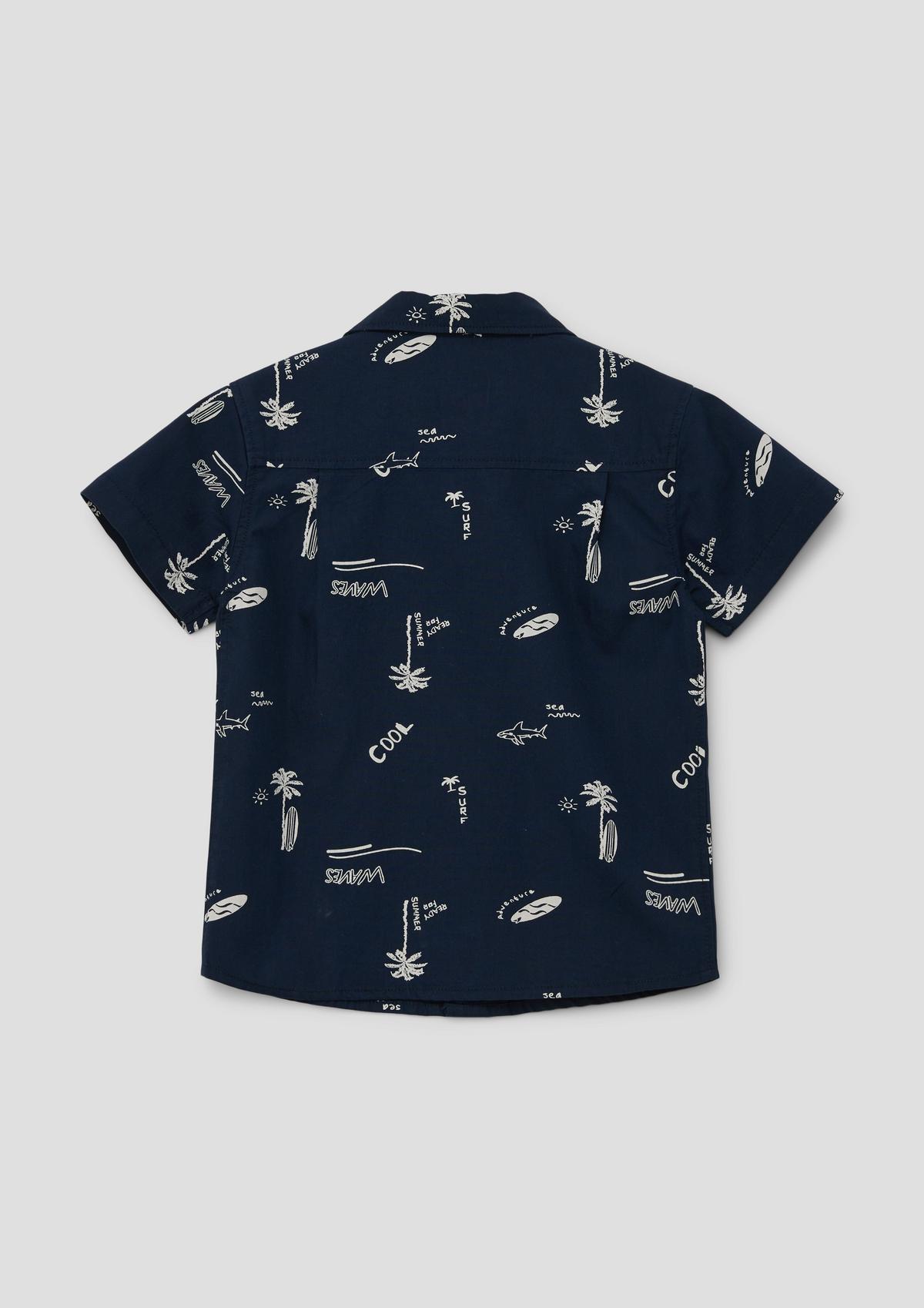 s.Oliver Short sleeve shirt with an all-over nautical print