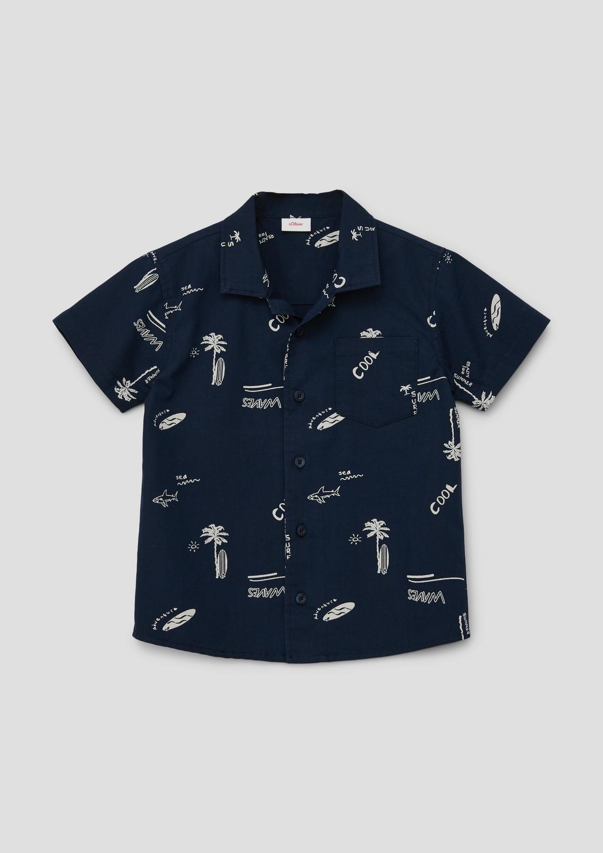 s.Oliver Short sleeve shirt with an all-over nautical print