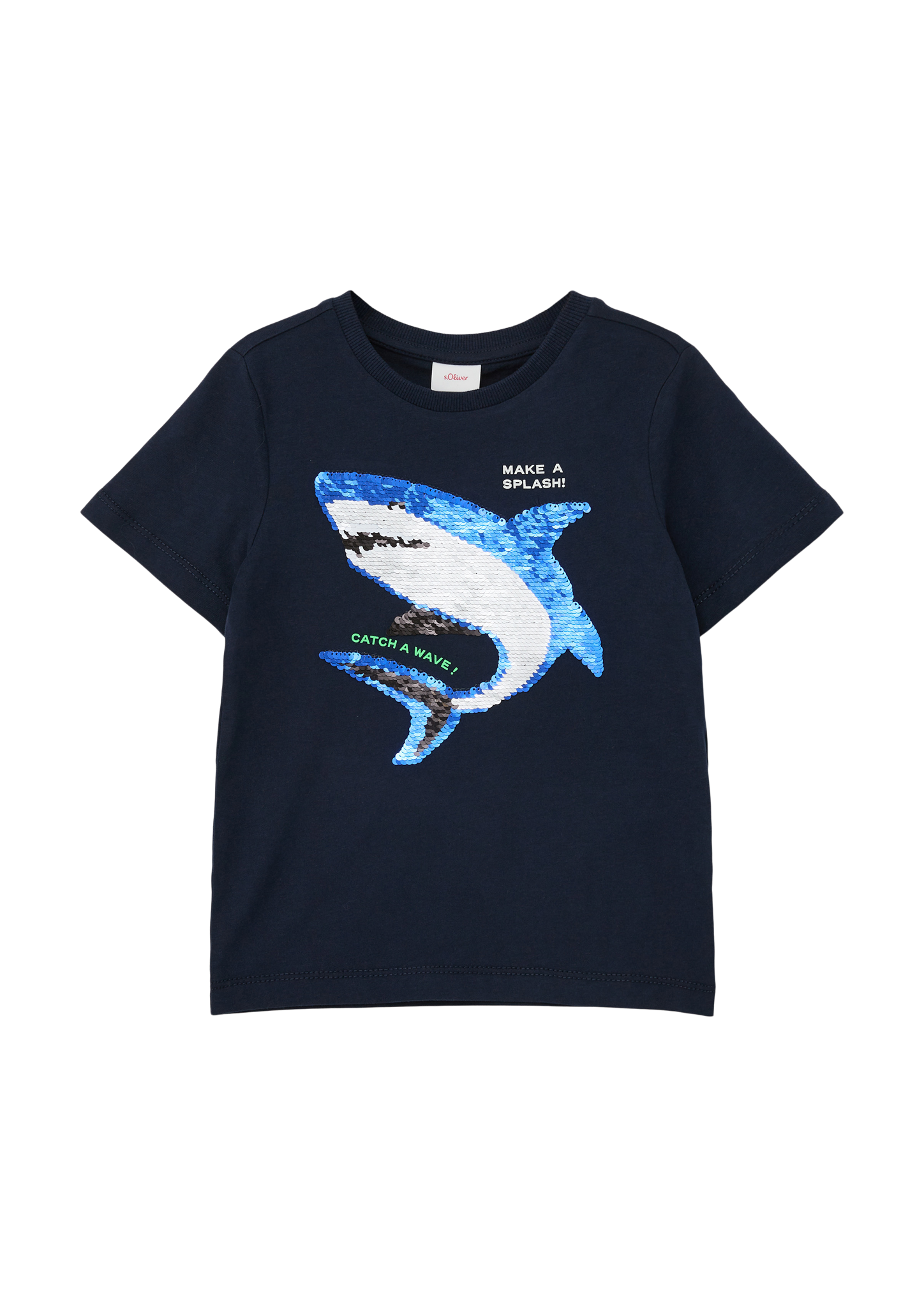 s.Oliver - T-Shirt mit Wendepailletten, Kinder, blau