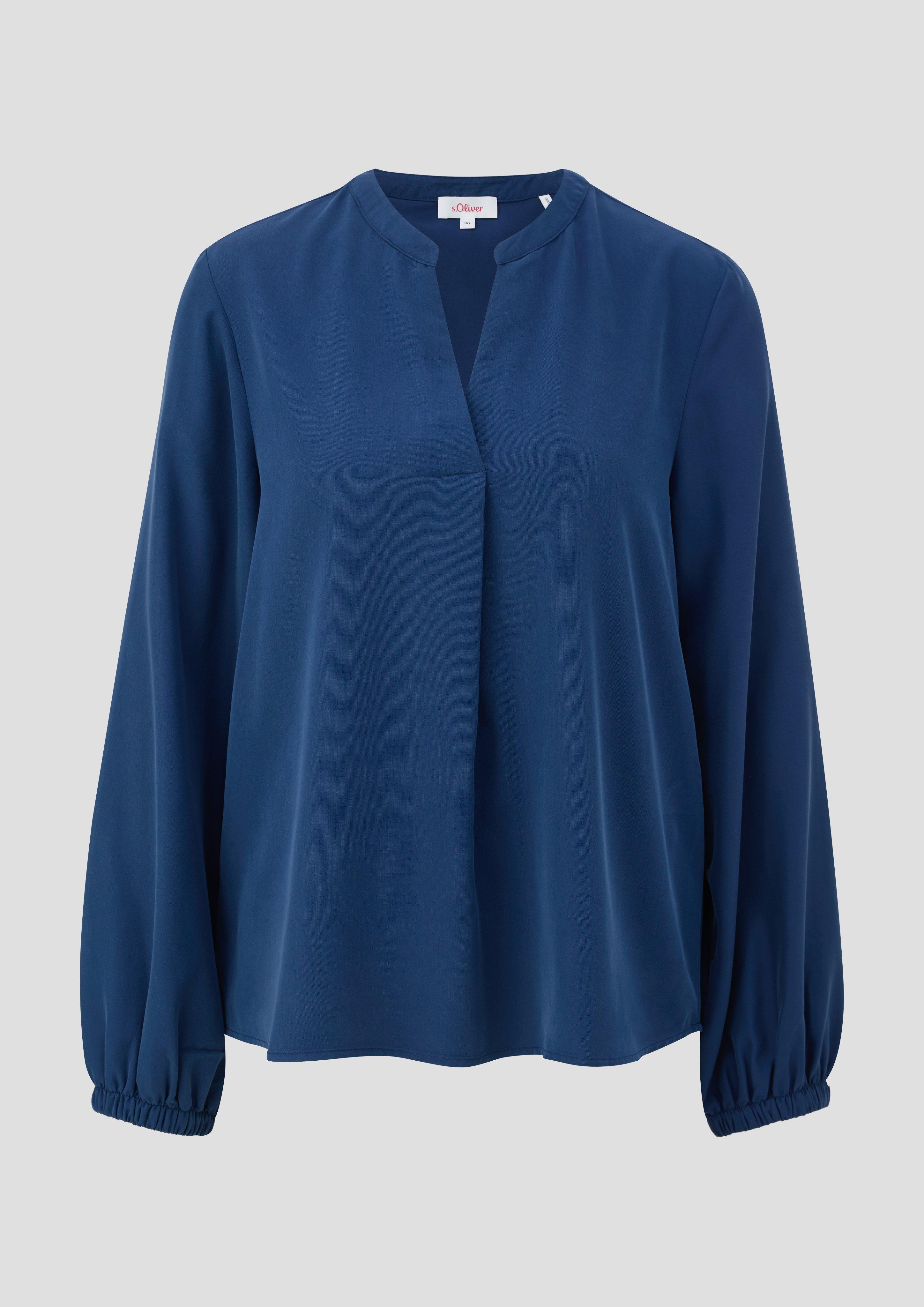 s.Oliver - Bluse mit Tunika-Ausschnitt, Damen, blau