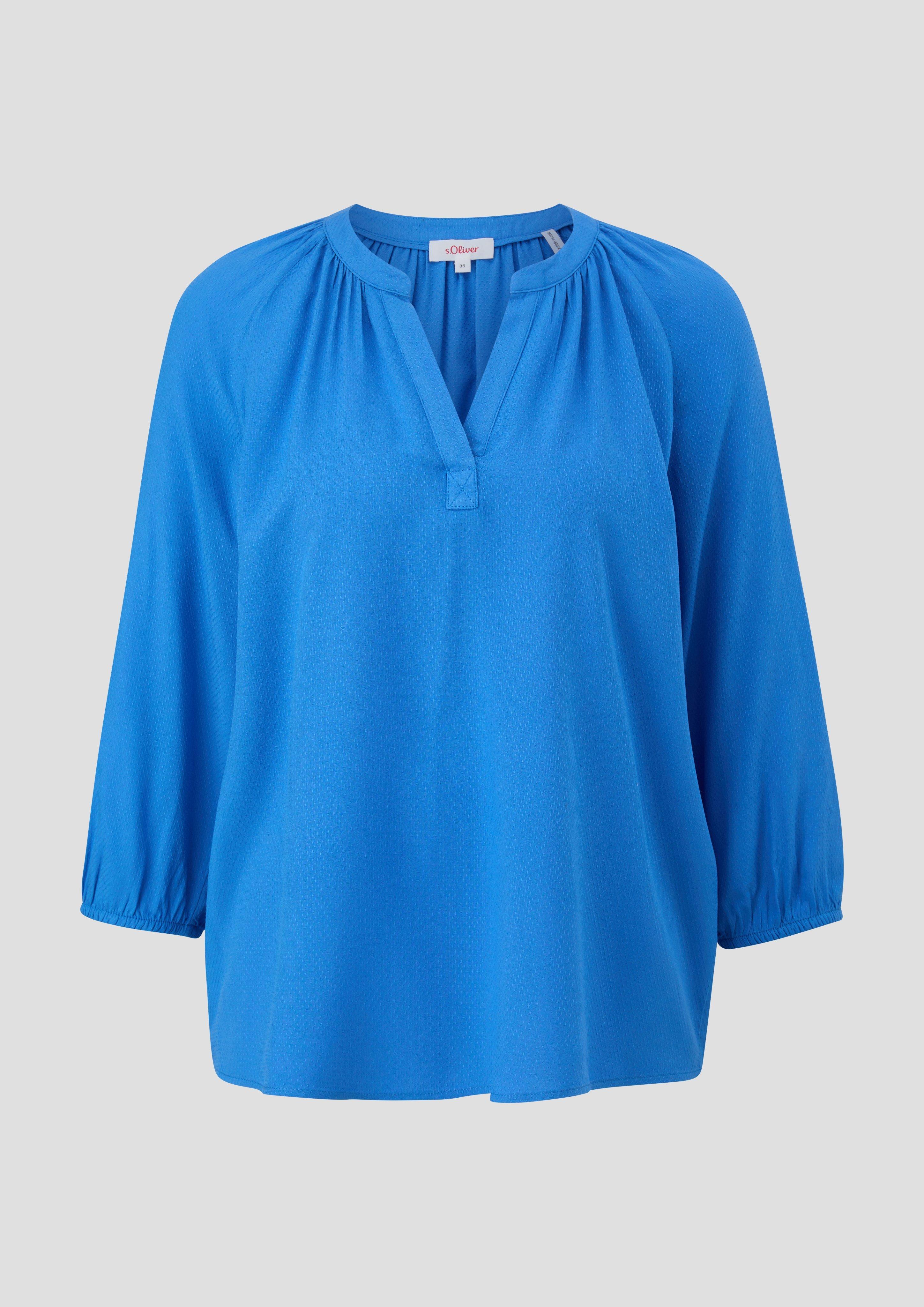 s.Oliver - Viskosebluse mit Dobby-Struktur, Damen, blau