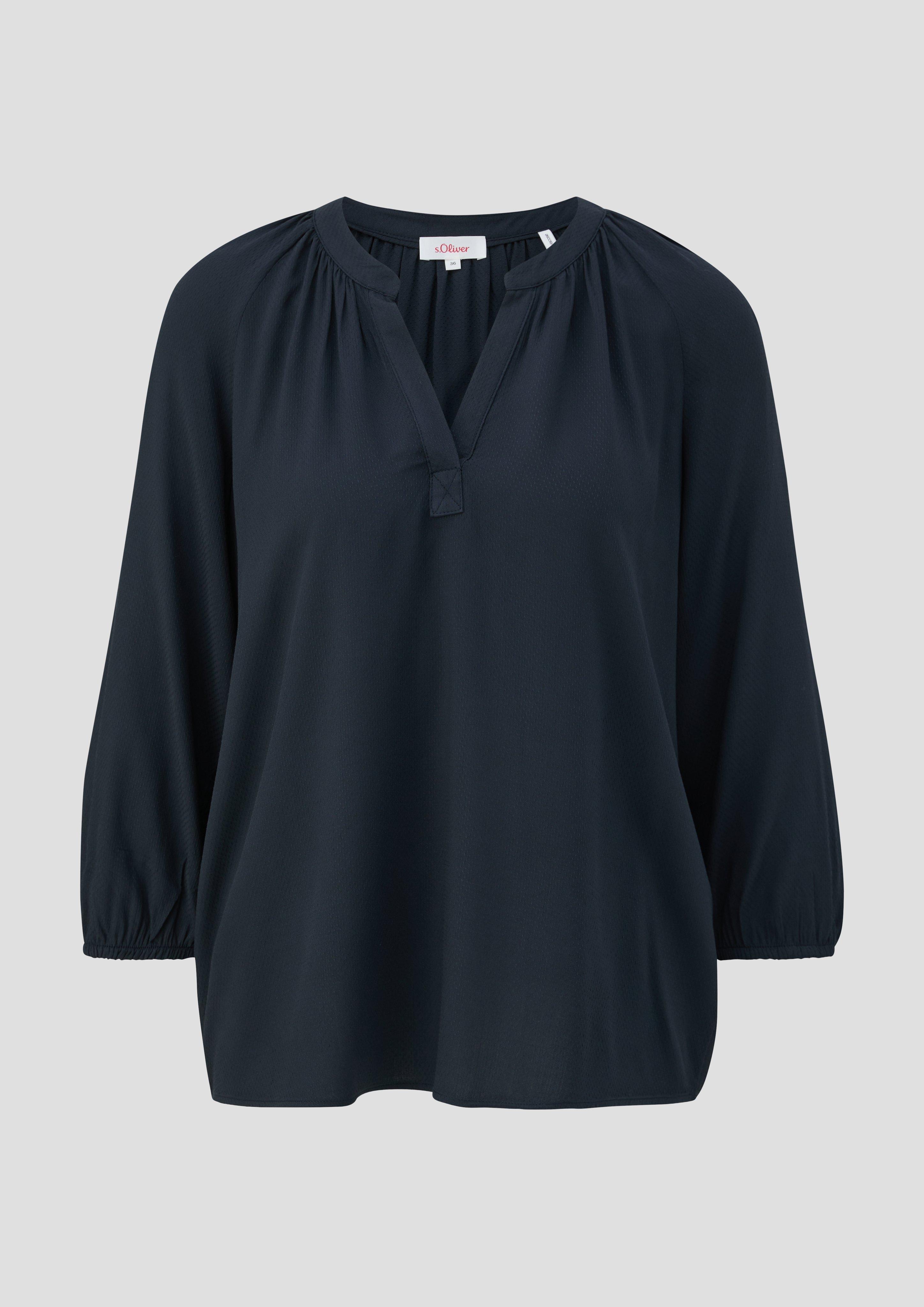 s.Oliver - Viskosebluse mit Dobby-Struktur, Damen, blau