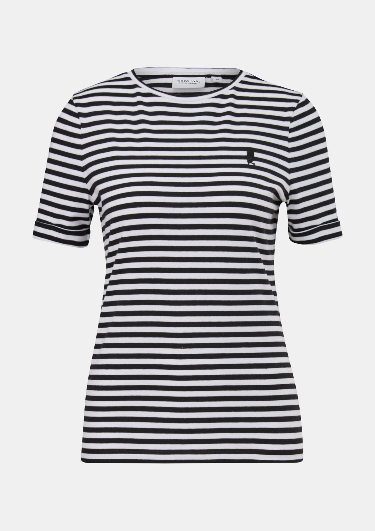 comma T-shirt with stripes