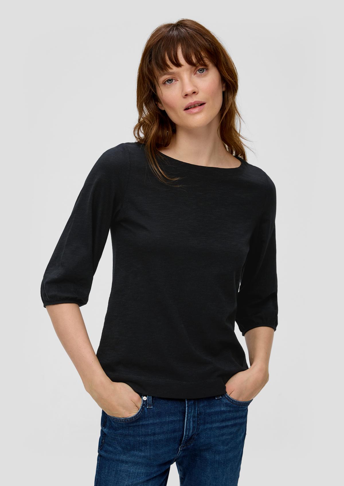 s.Oliver Cotton top with puff sleeves