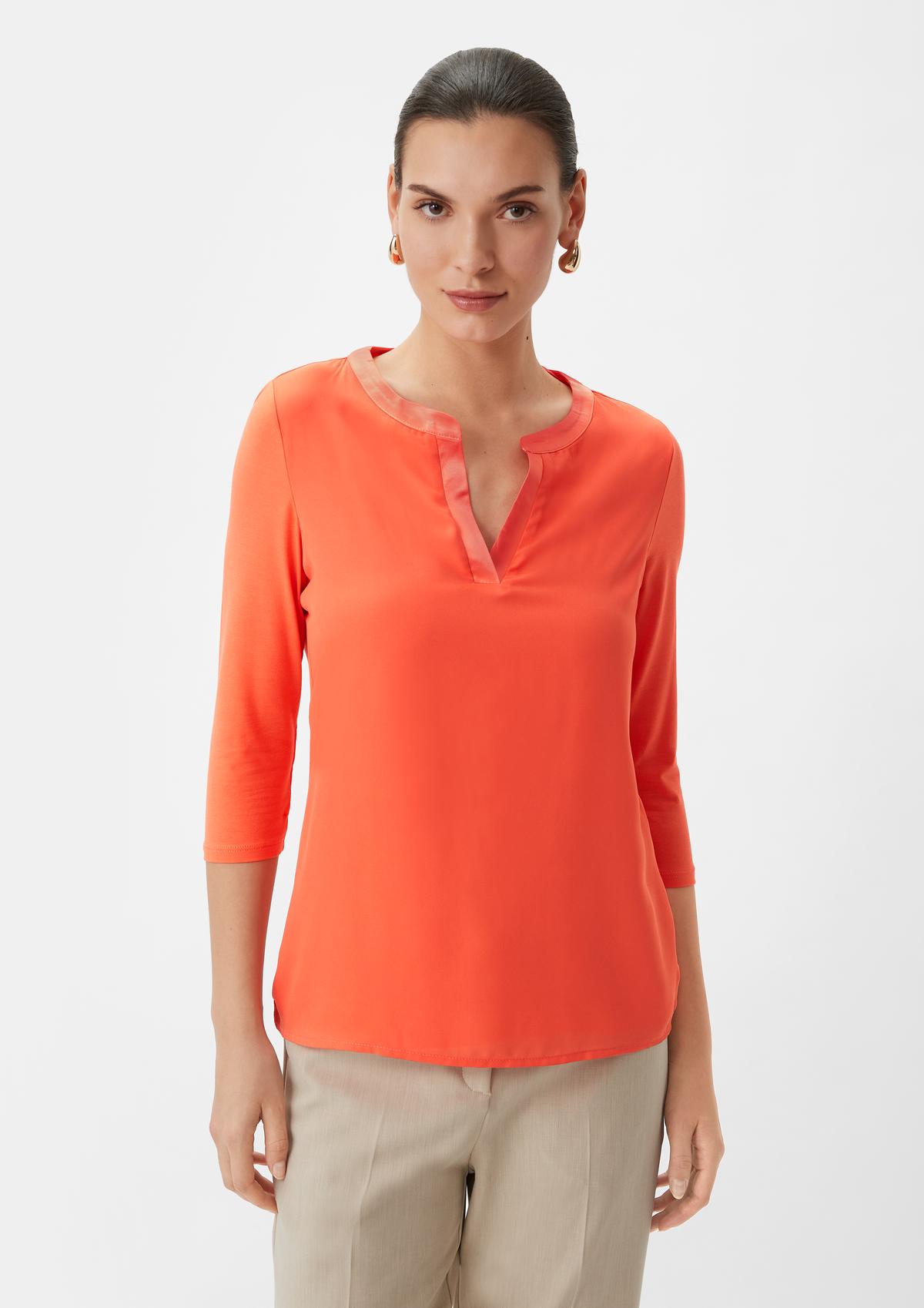 Topshop Blouse Womens 12 Peplum V Neck Long Sleeve Orange Open Flow Shirt  Top +