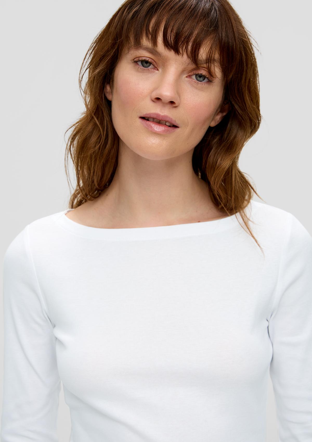 s.Oliver Ribbed top with 3/4-length sleeves