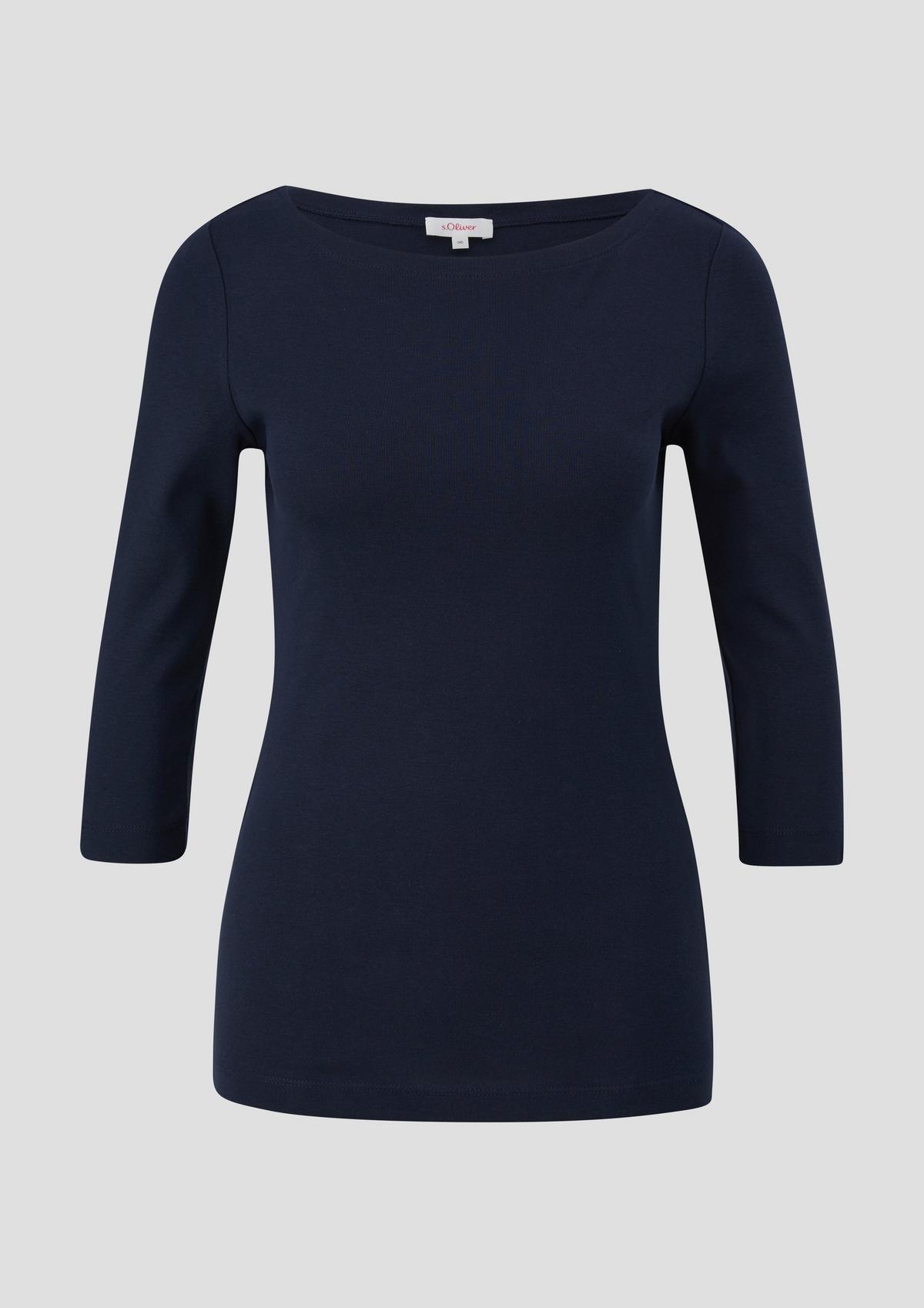 s.Oliver Ribbed top with 3/4-length sleeves