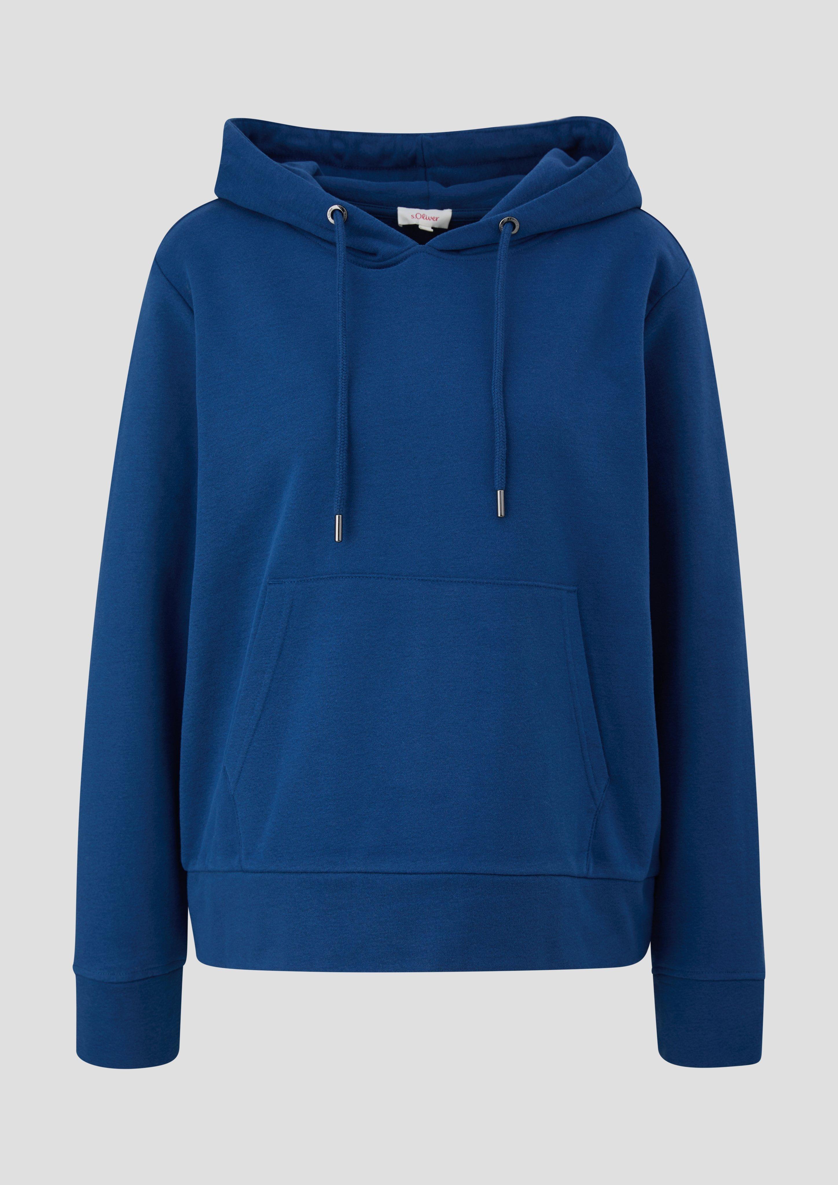 s.Oliver - Kapuzensweatshirt aus Baumwollmix, Damen, blau