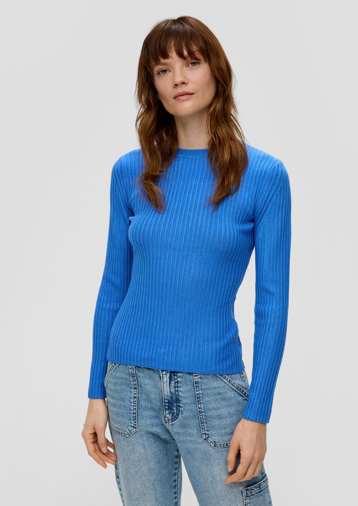 Viscose blend rib knit jumper