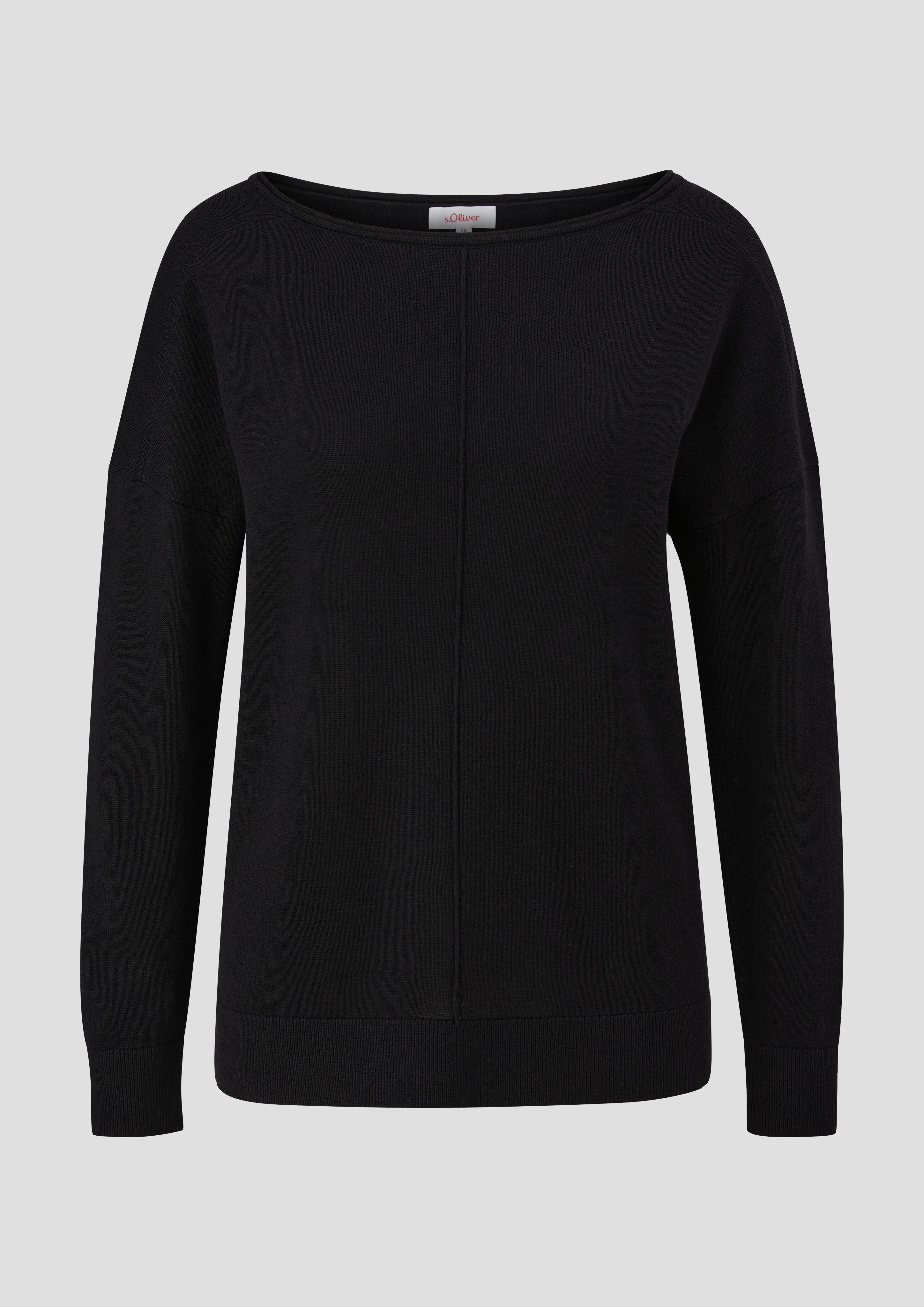 s.Oliver - Strickpullover im Loose Fit, Damen, schwarz