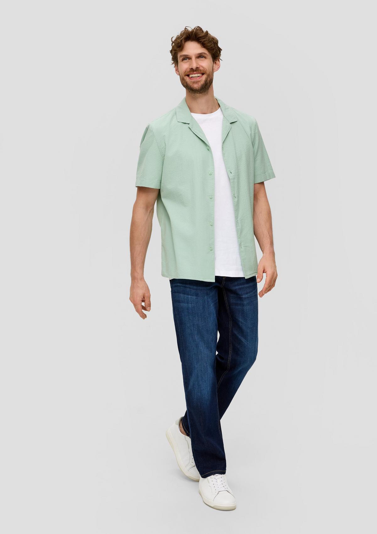s.Oliver Overhemd met korte mouwen en crêpe structuur