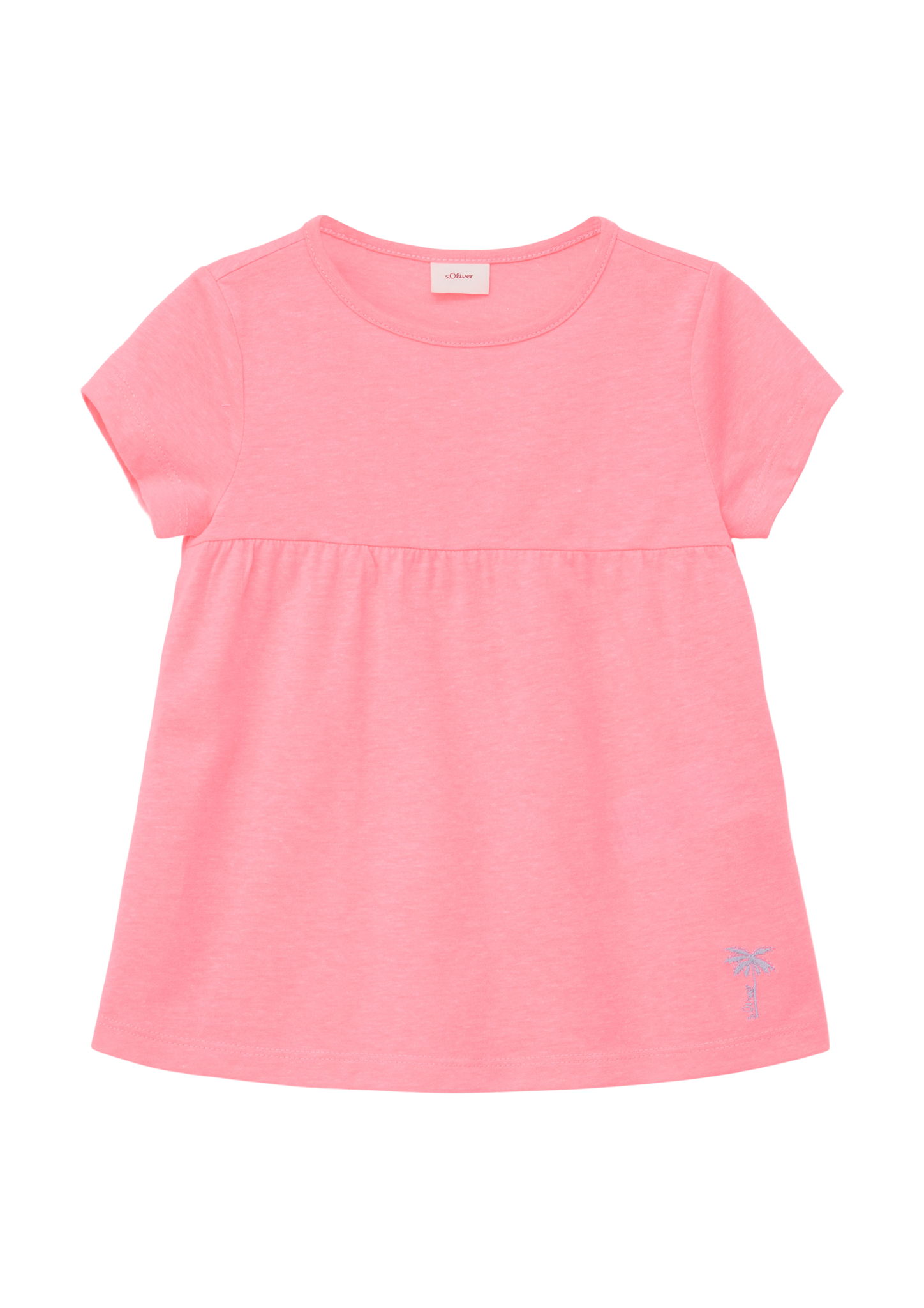 s.Oliver - T-Shirt mit Teilungsnaht und Raffung, Kinder, Rosa