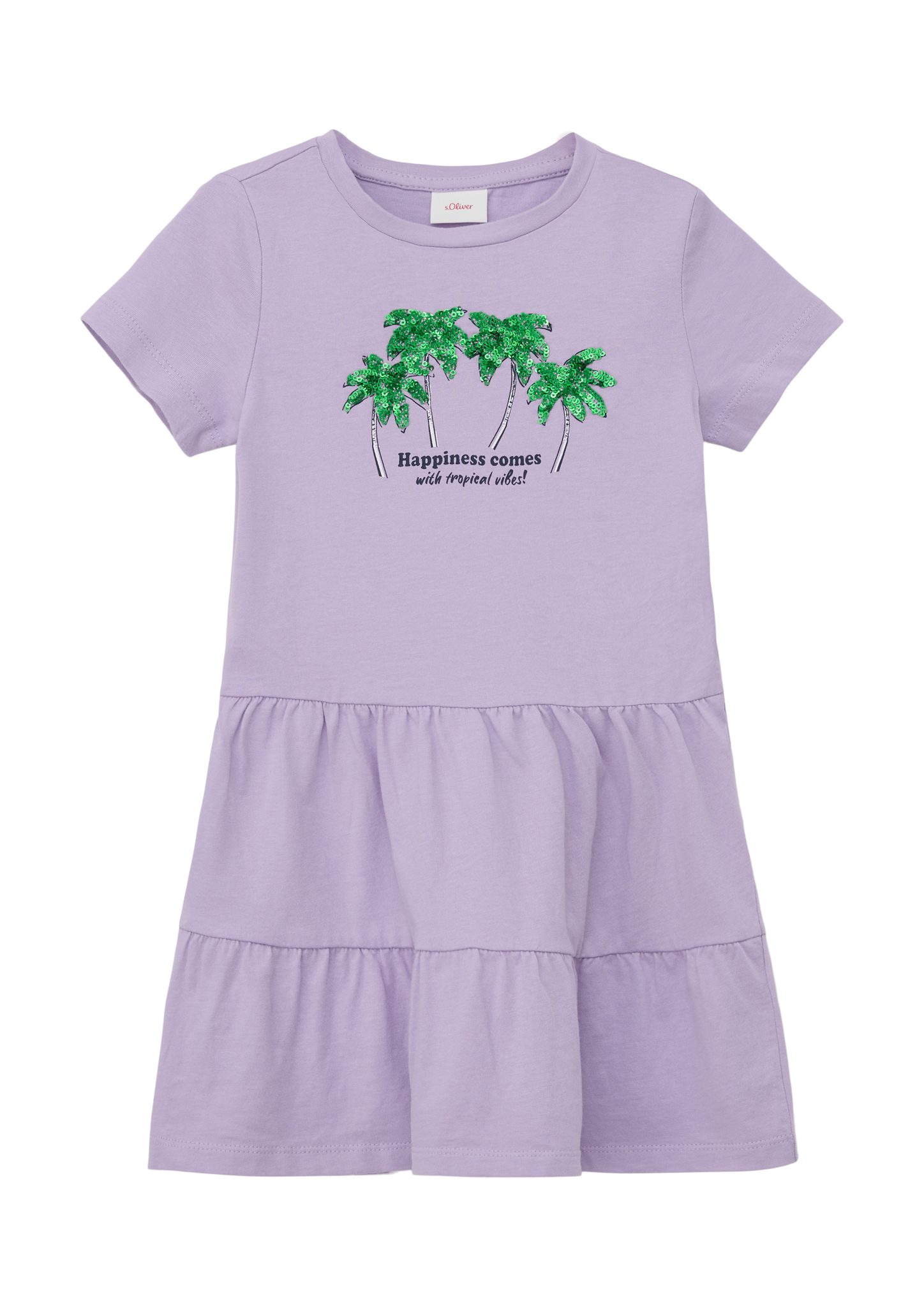 s.Oliver - Kurzes Kleid mit Pailletten-Applikation, Kinder, lila