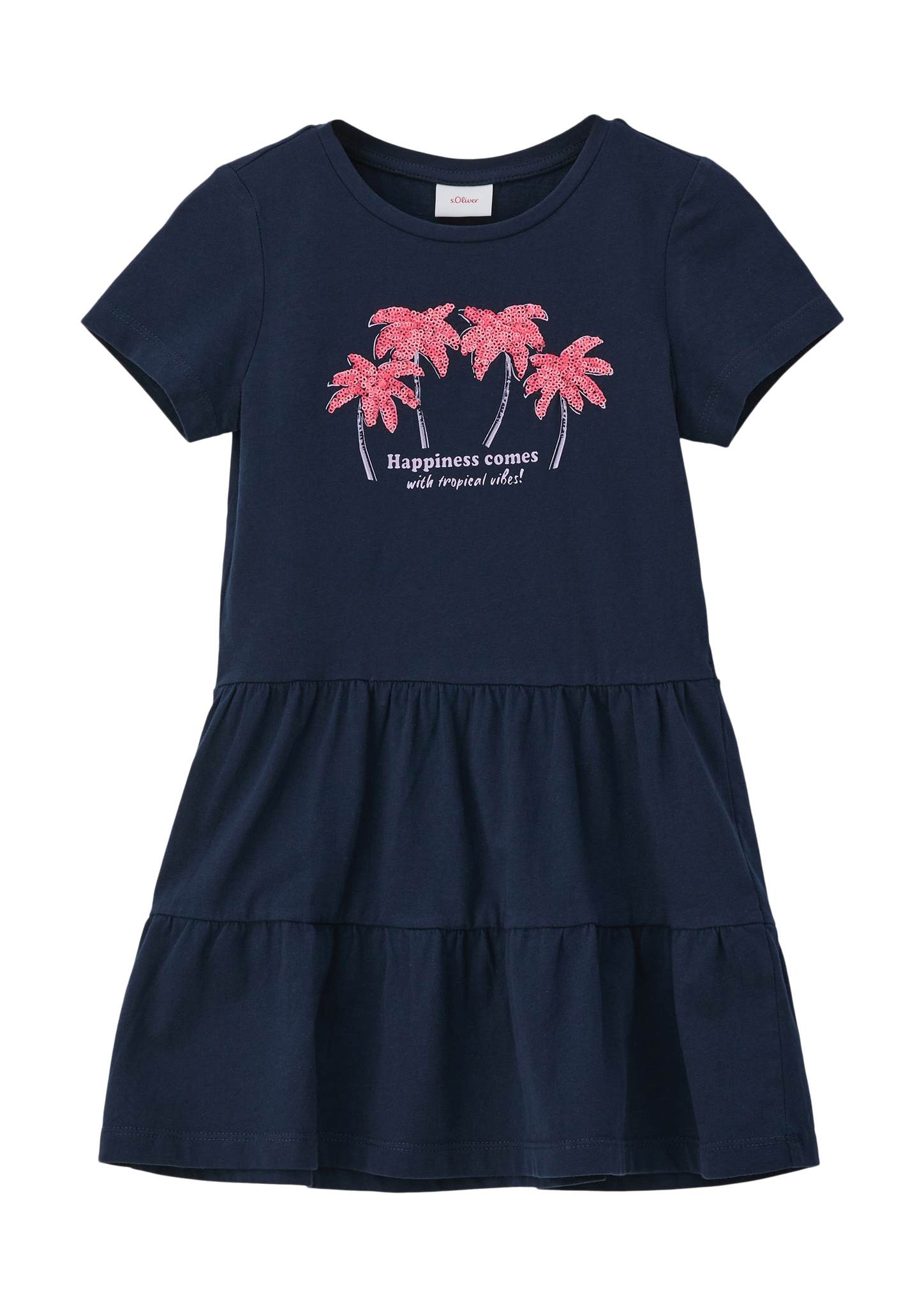 s.Oliver - Kurzes Kleid mit Pailletten-Applikation, Kinder, blau