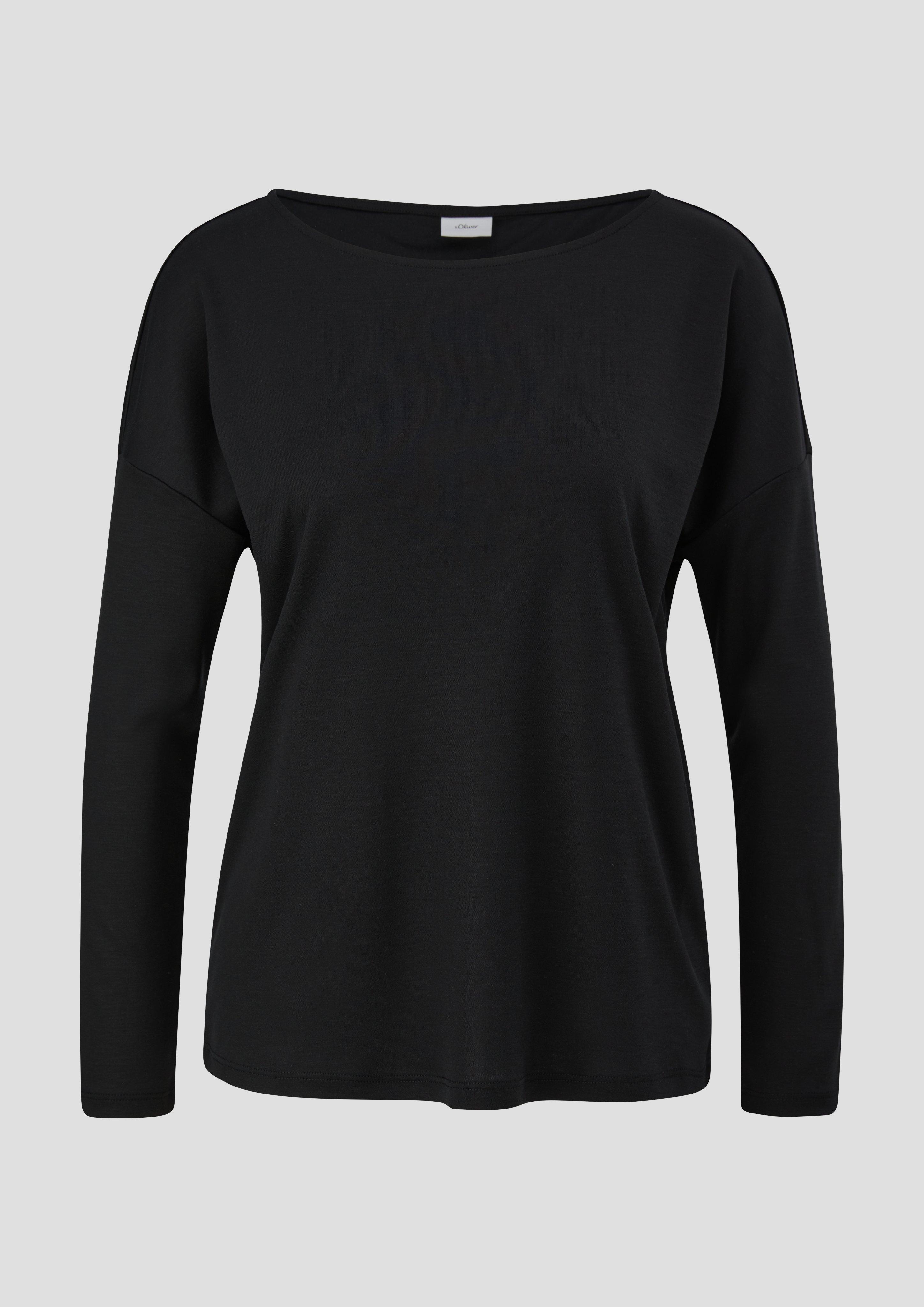 s.Oliver - Langarmshirt mit überschnittenen Schultern, Damen, schwarz