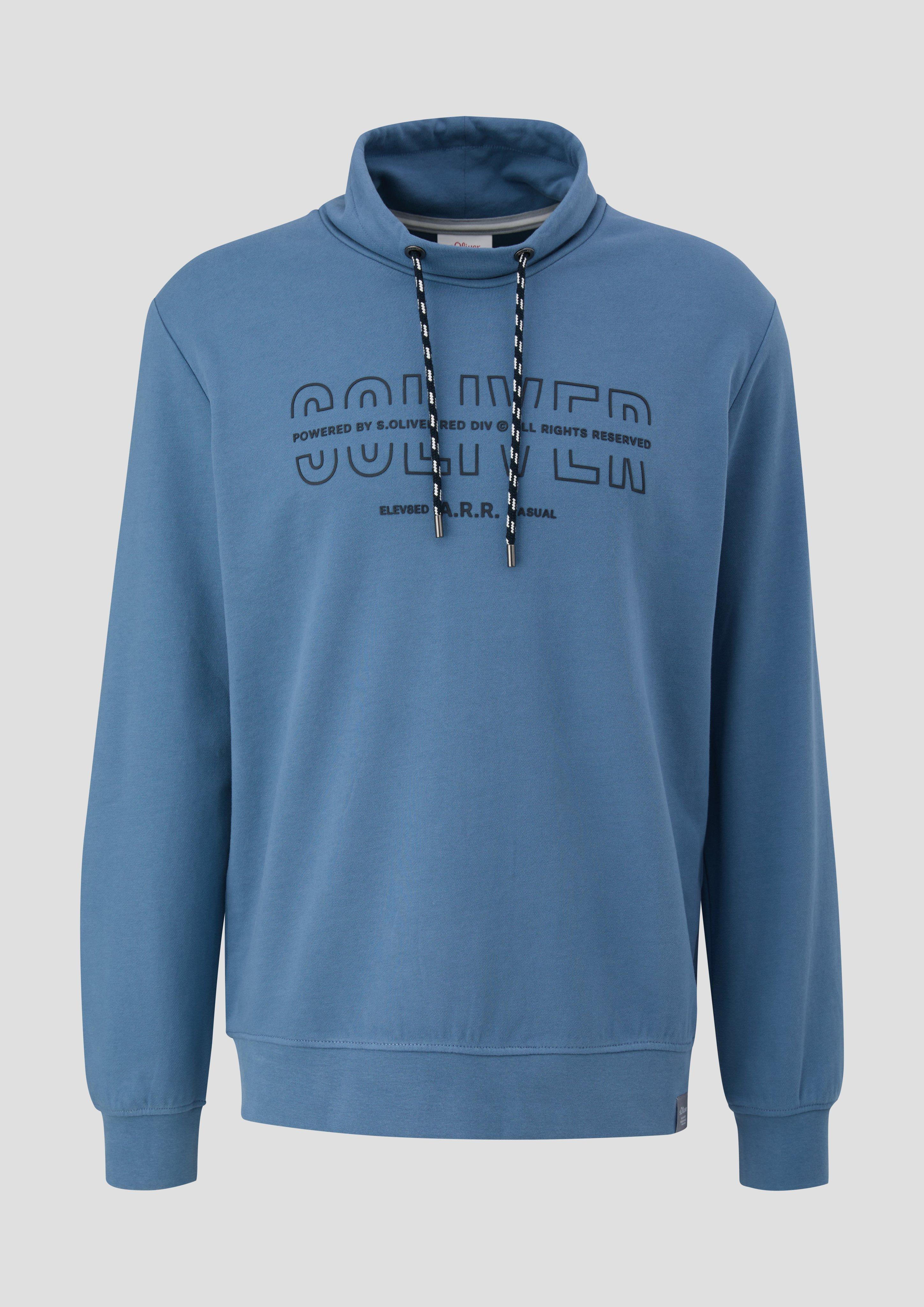 s.Oliver - Sweatshirt mit Logo-Print, Herren, blau