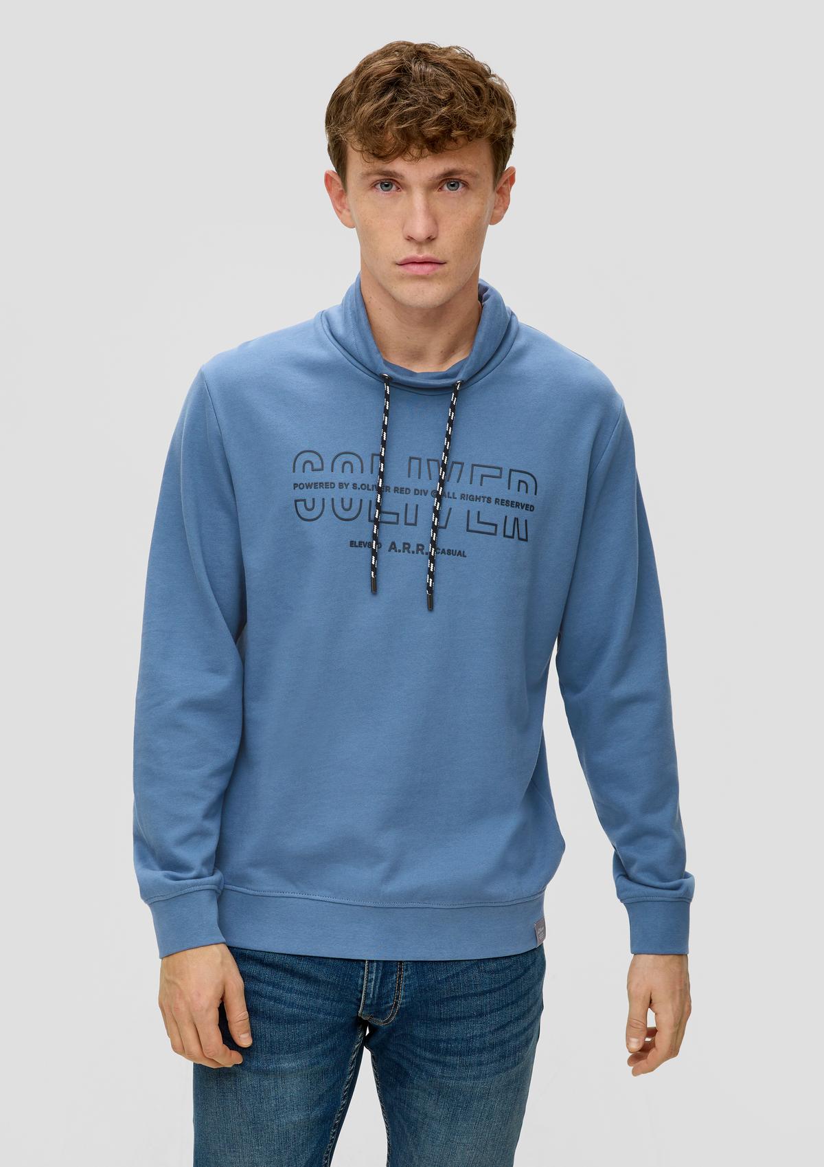 Sweatshirt with a front - navy print