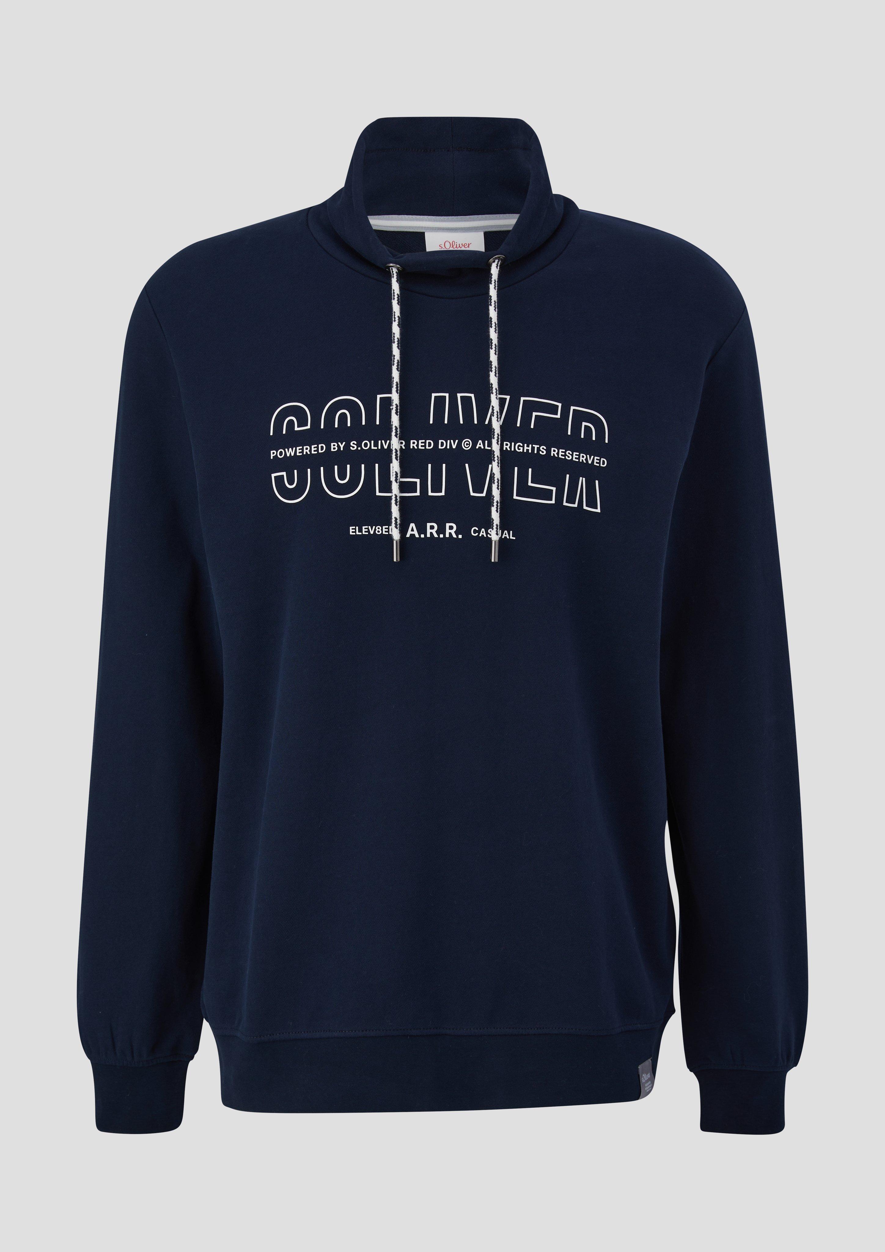 s.Oliver - Sweatshirt mit Logo-Print, Herren, blau