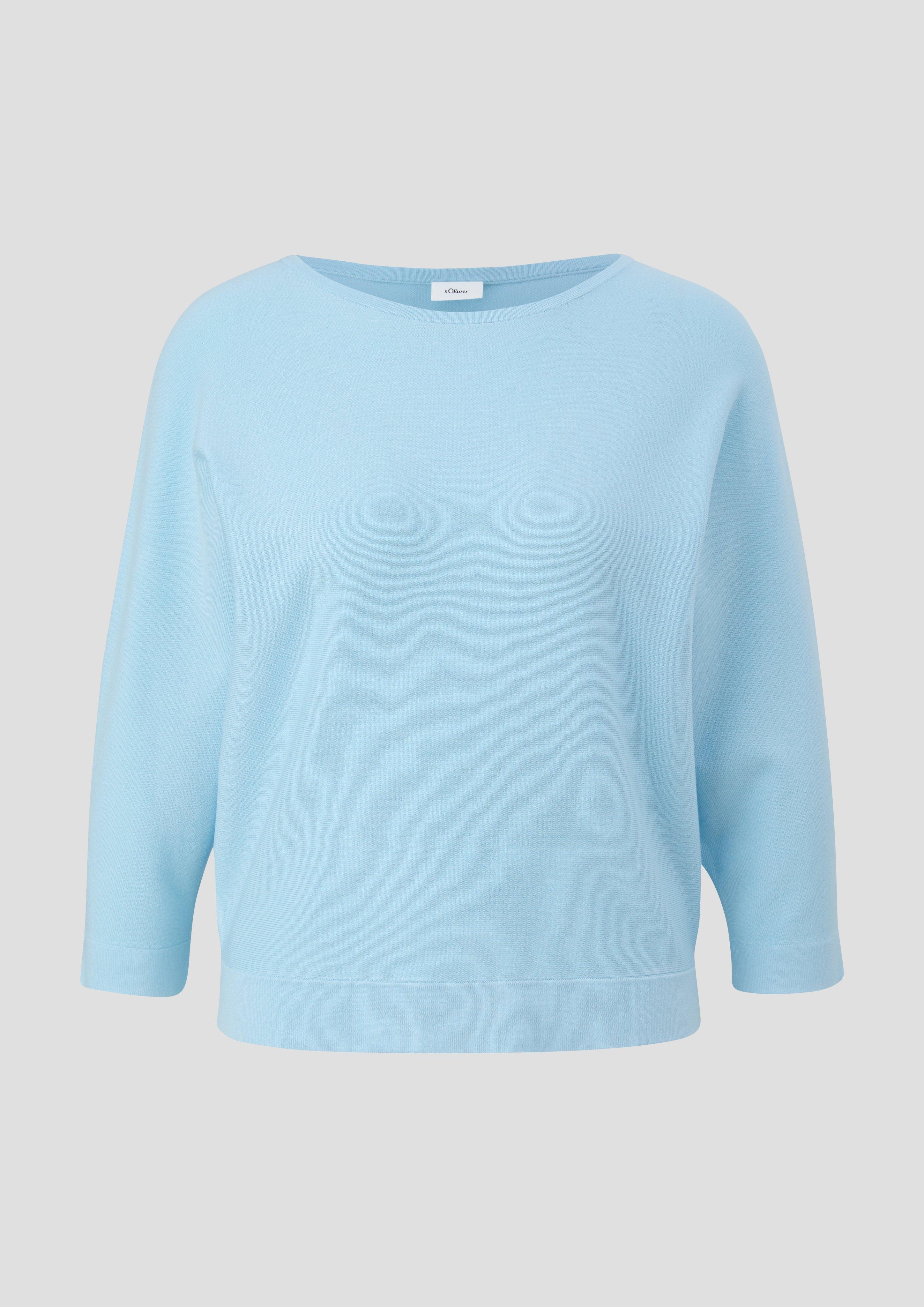 s.Oliver - Strickpullover mit Fledermausarm, Damen, blau