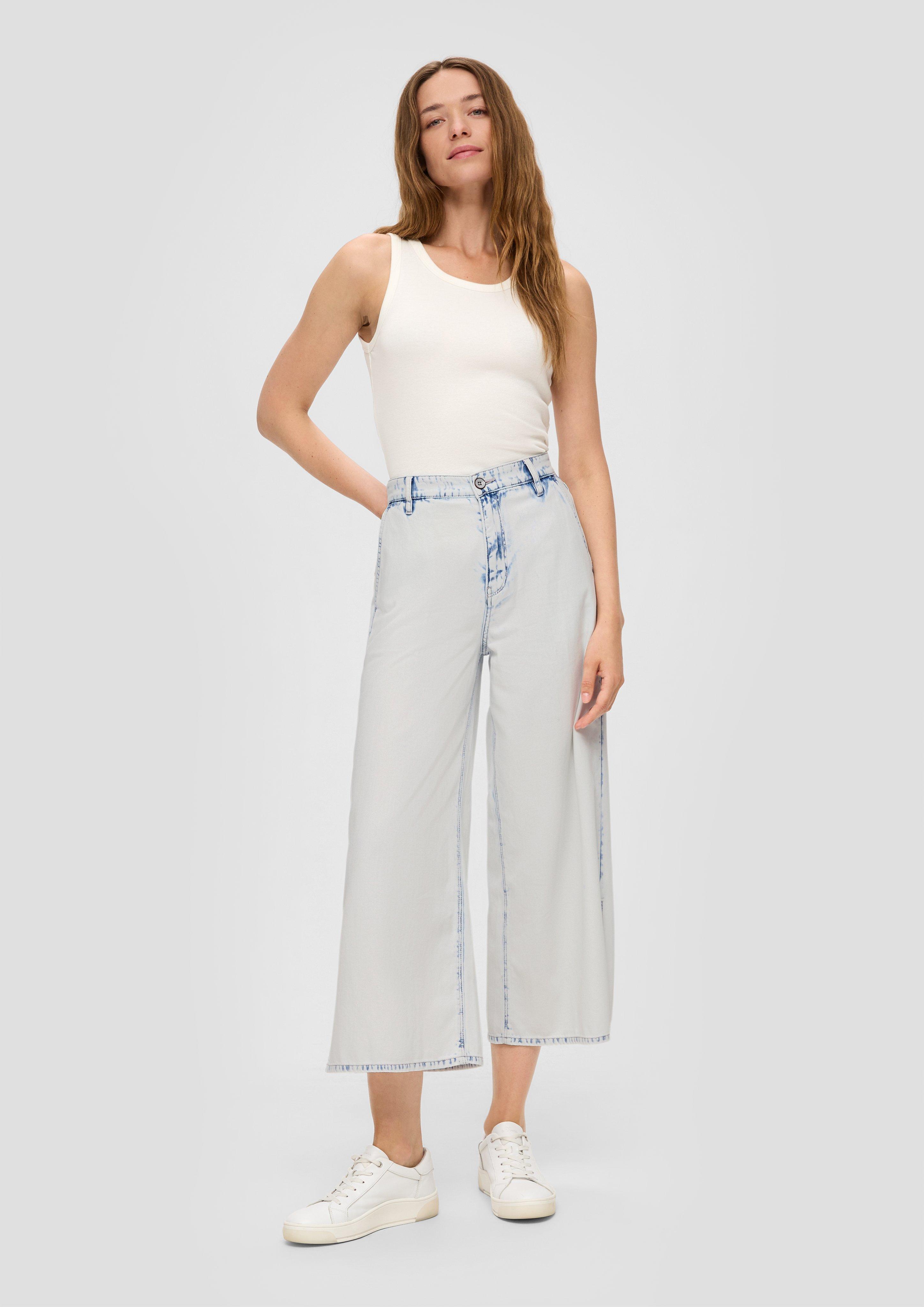 S.Oliver Culotte-Jeans Suri / High Rise / Wide Leg / geschlitzter Saum