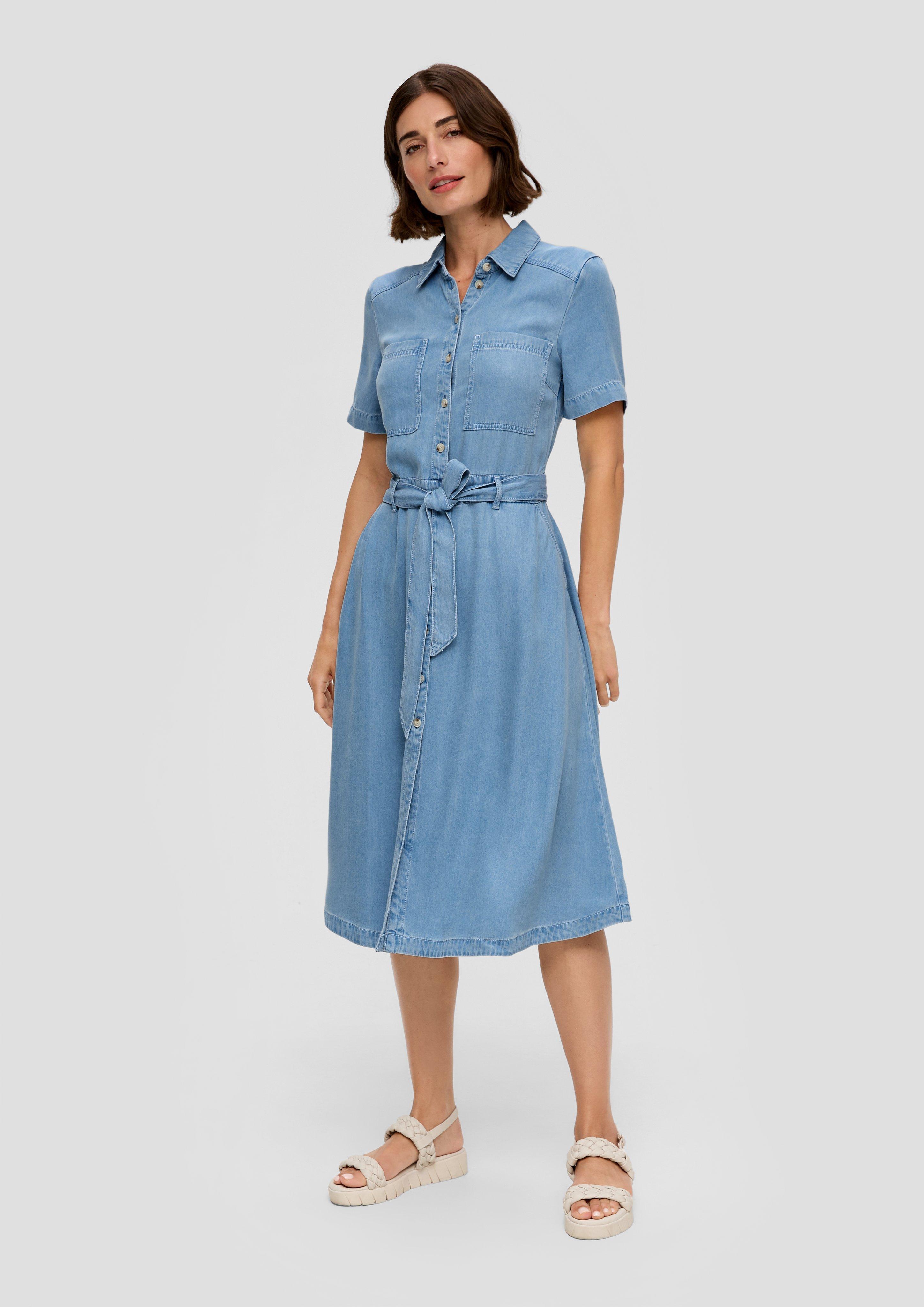 S.Oliver Denim-Kleid mit Bindegürtel